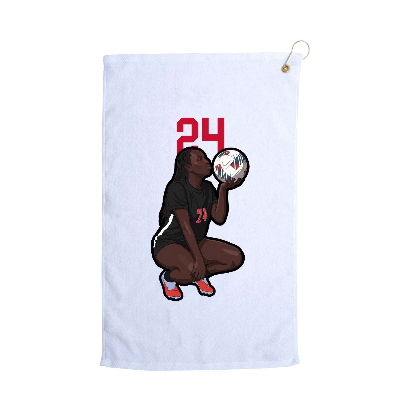 Golf Towel — Number Top in White
