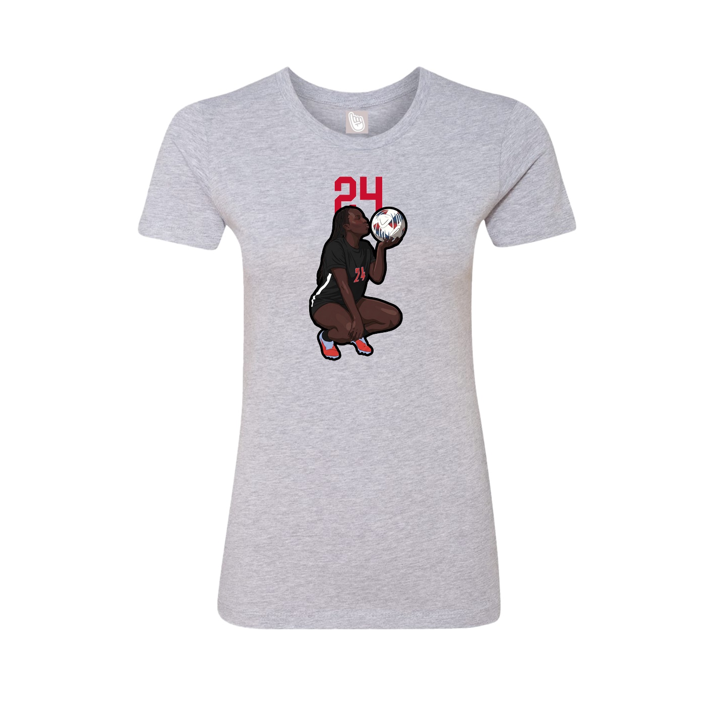 Fitted Women's Tee — Number Top in Grey