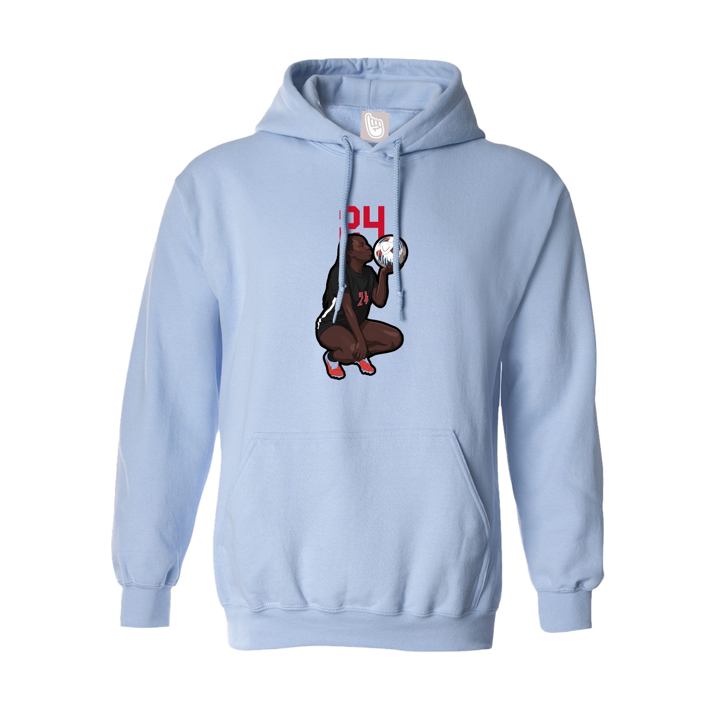 Hoodie — Number Top in Light Blue