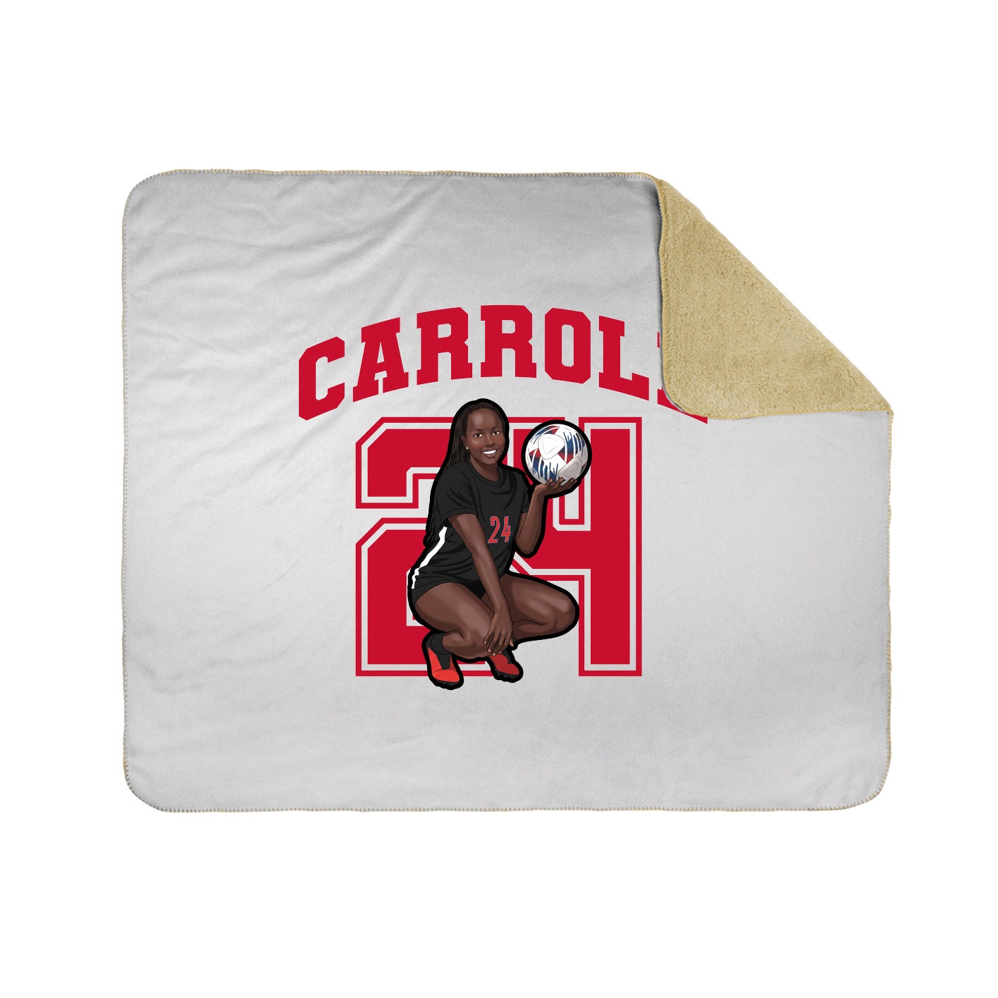 Throw Blanket — Number in White