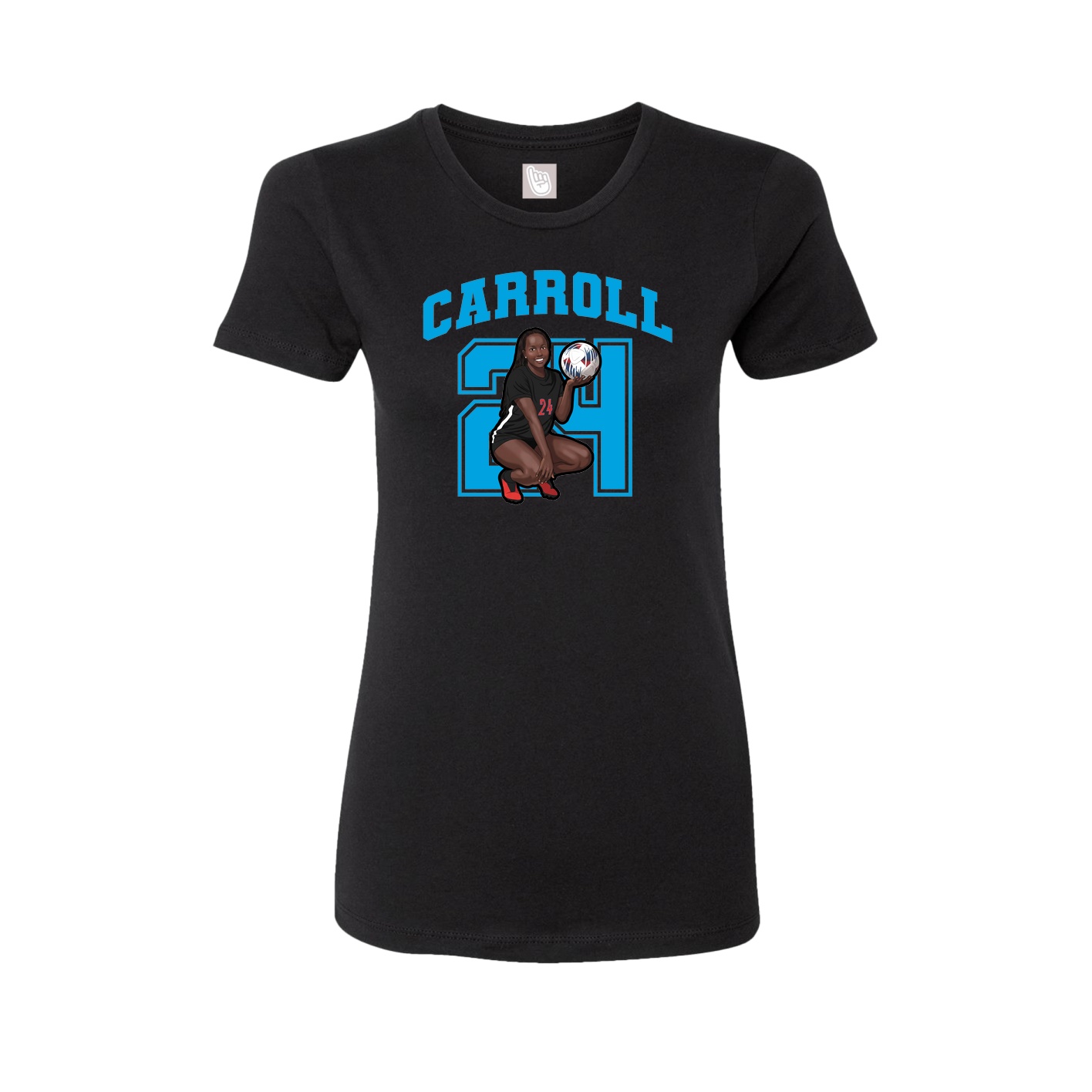 Fitted Women's Tee — Number in Black
