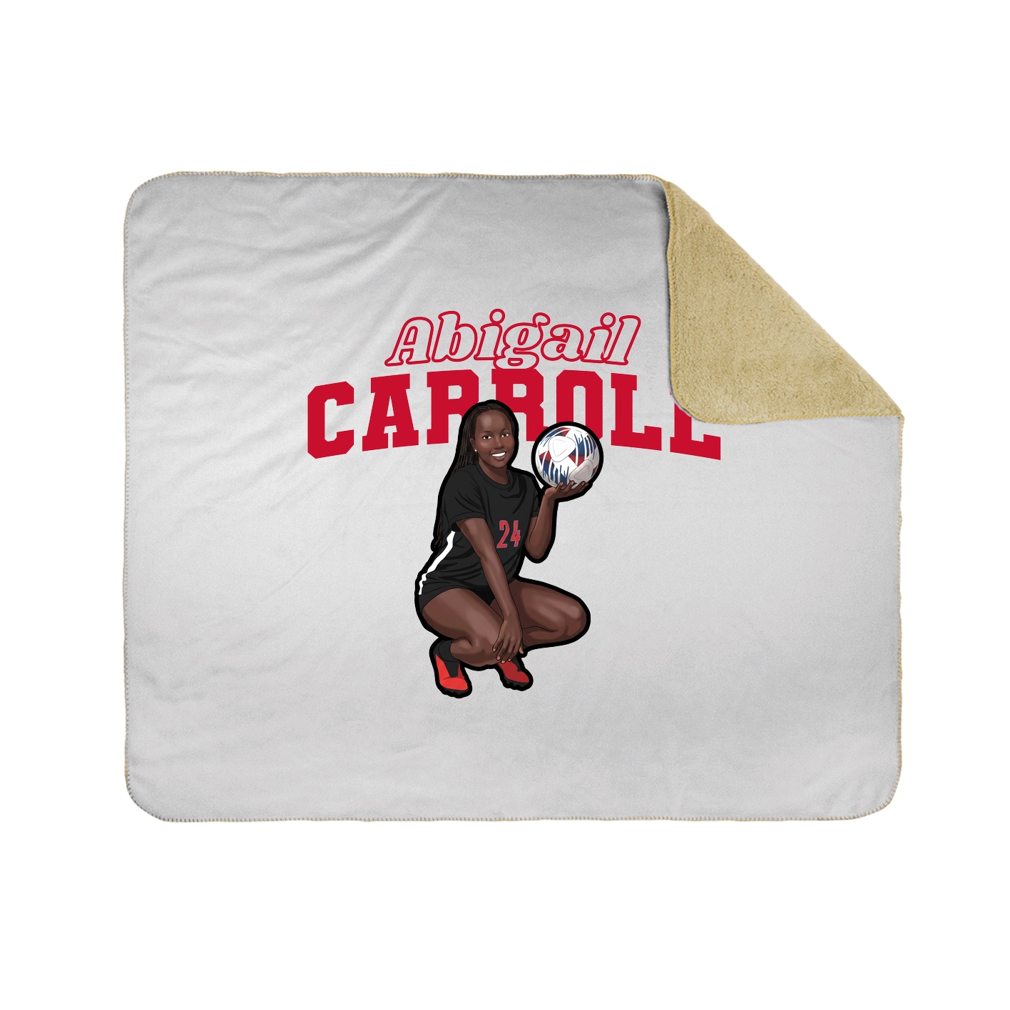 Throw Blanket — Name Arch in White
