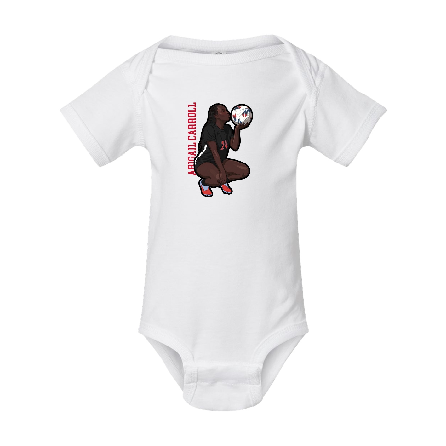 Baby Onesie — Name Vertical in White