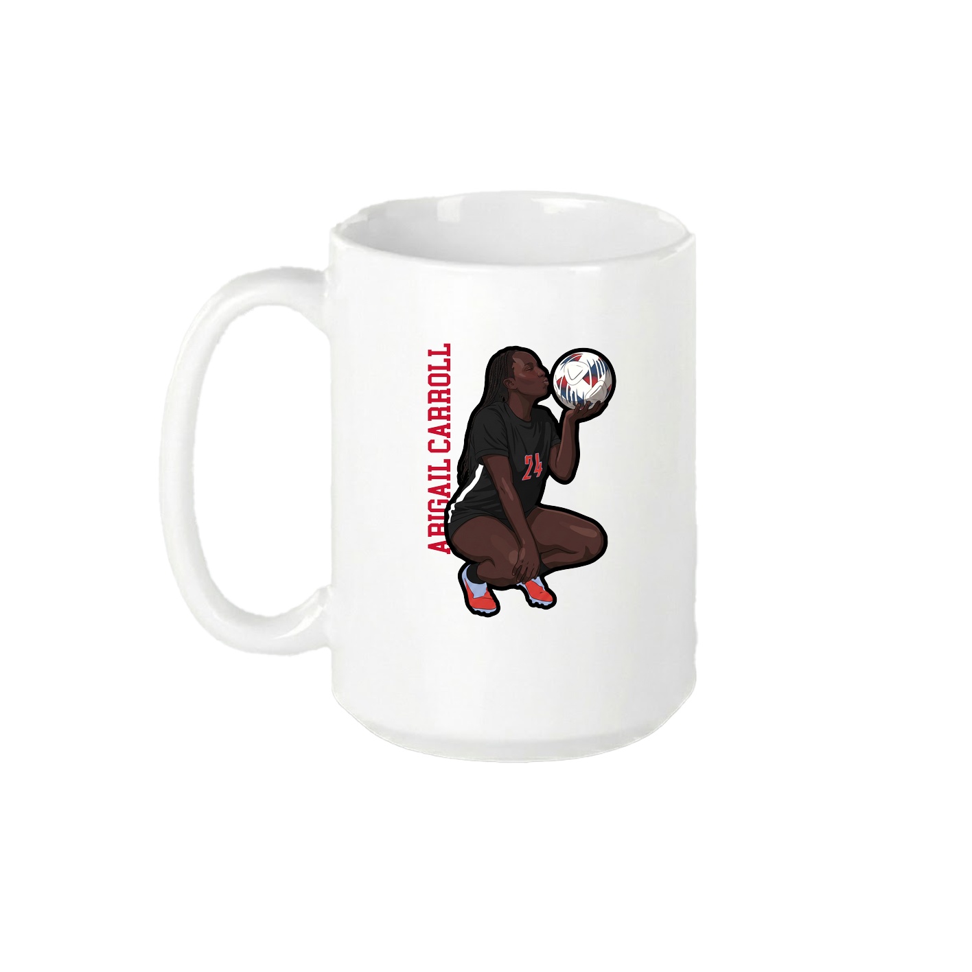 15oz Coffee Mug — Name Vertical in White