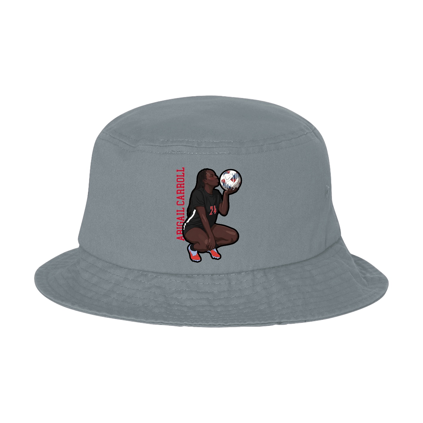 Bucket Cap — Name Vertical in Grey