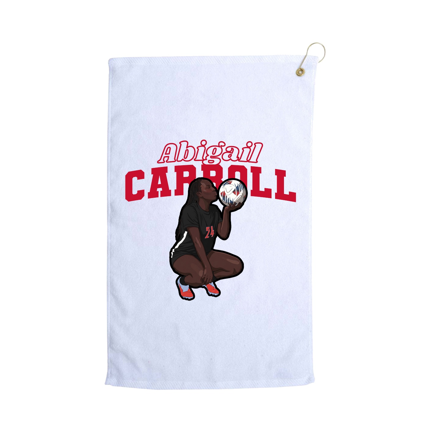 Golf Towel — Name Arch in White