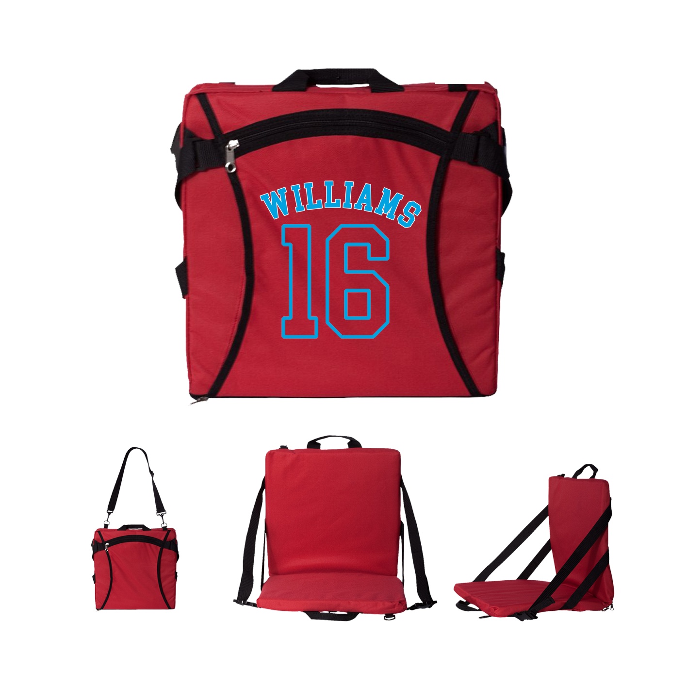 Folding Stadium Seat — Shirsey Arch in Red