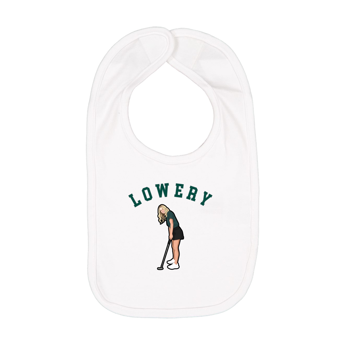 Infant Bib — Shirsey Arch in White