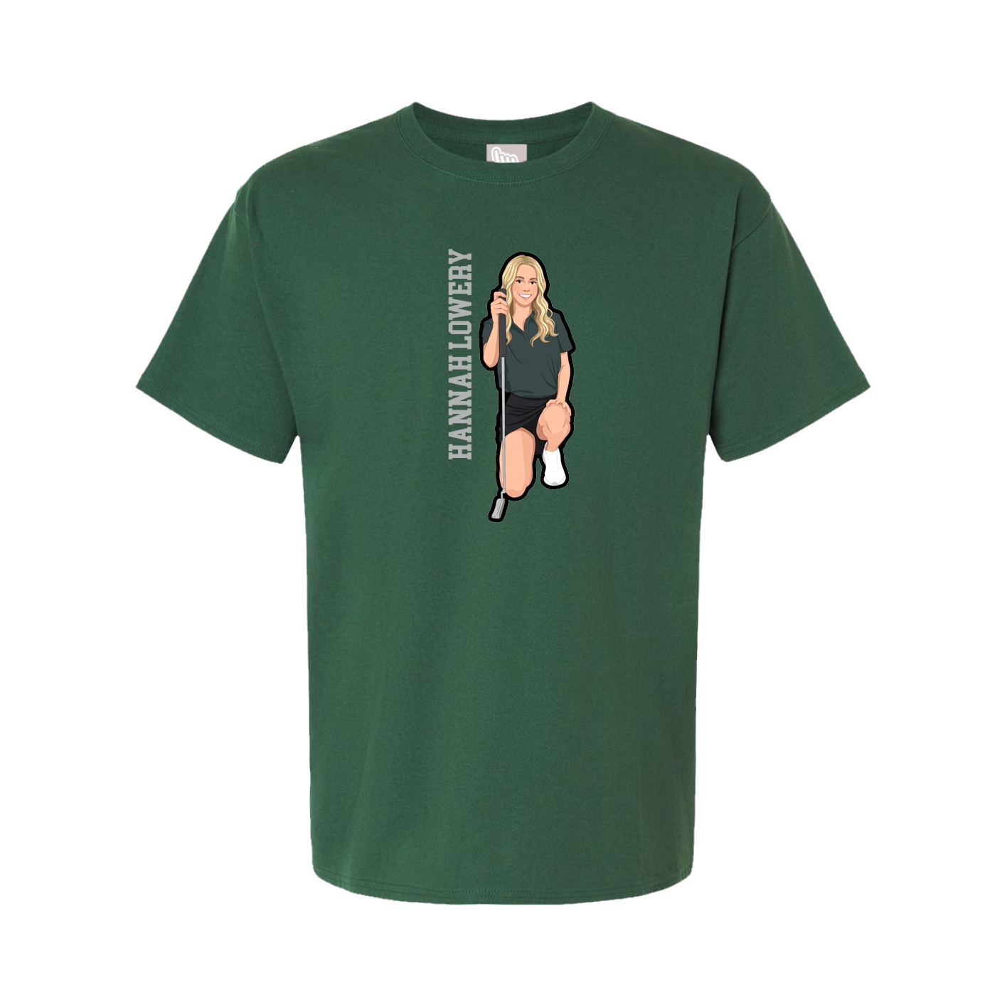 Youth Tee — Name Vertical in Green