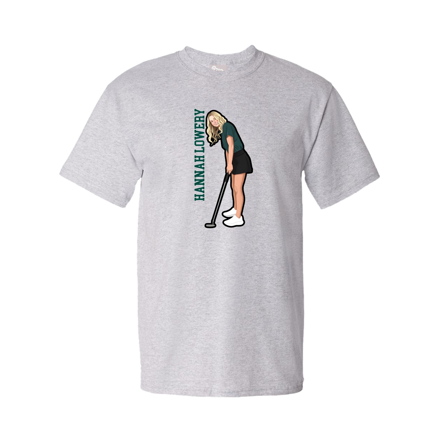 Tee — Name Vertical in Grey