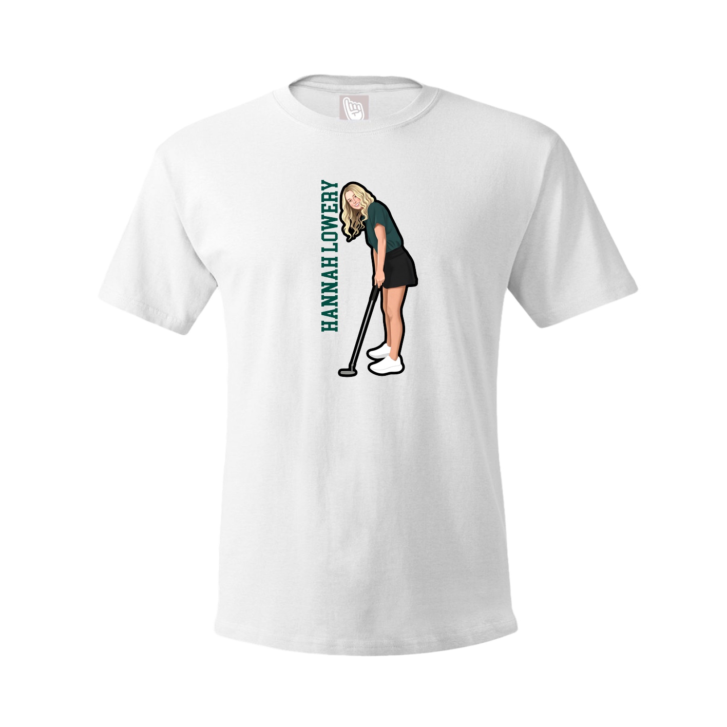 Youth Tee — Name Vertical in White