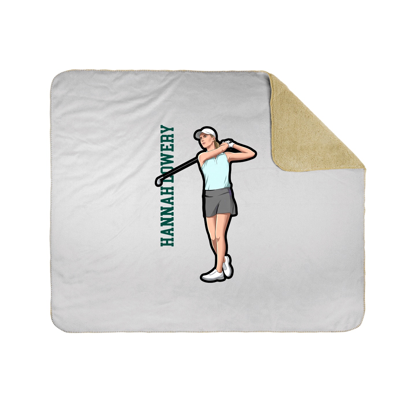 Throw Blanket — Name Vertical in White