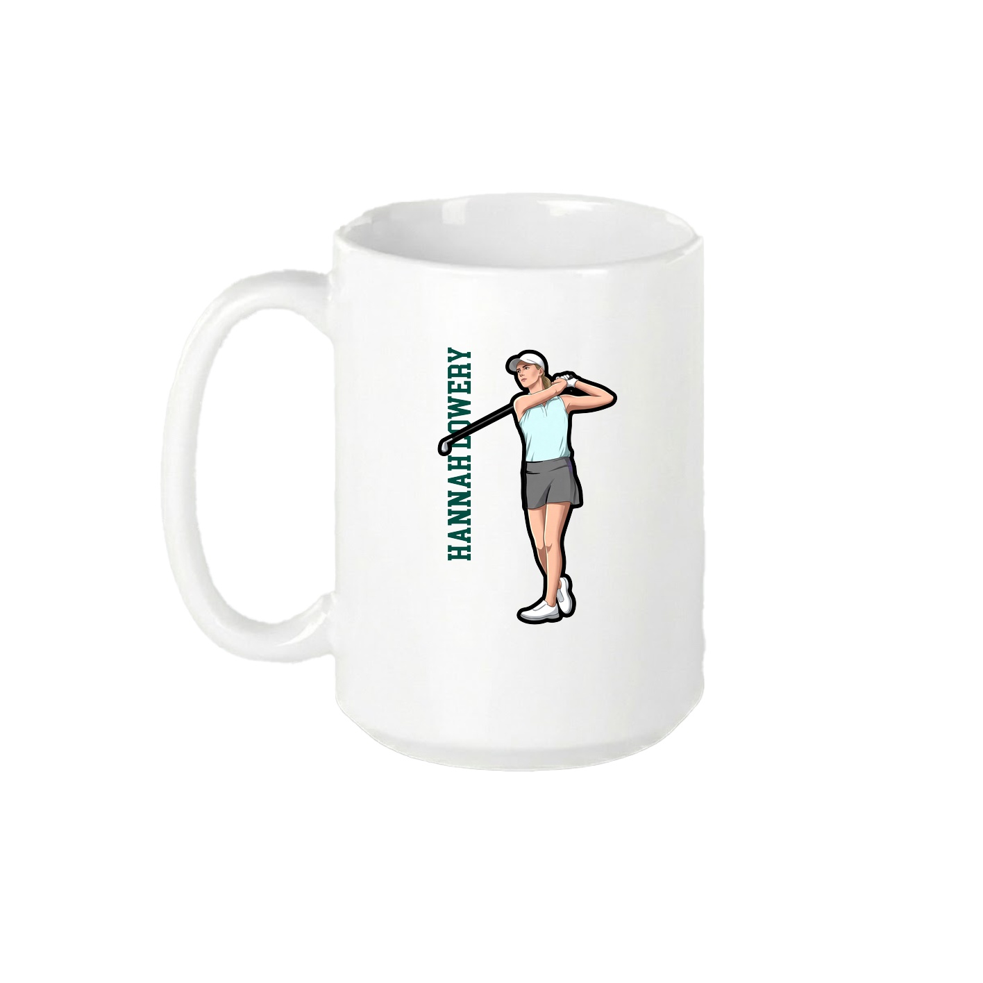 15oz Coffee Mug — Name Vertical in White