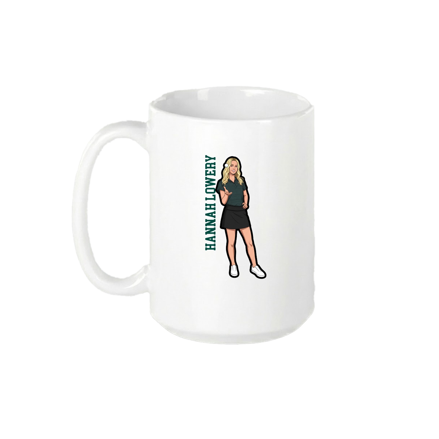 15oz Coffee Mug — Name Vertical in White