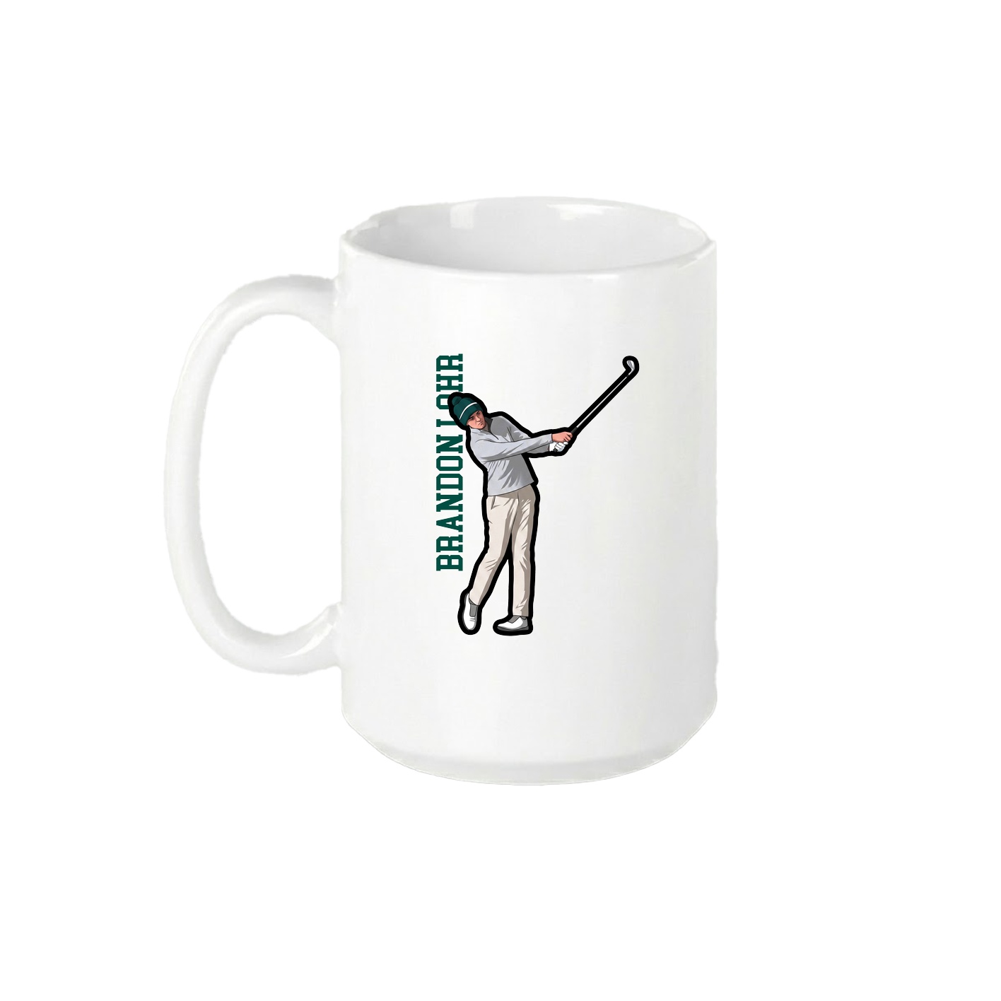 15oz Coffee Mug — Name Vertical in White