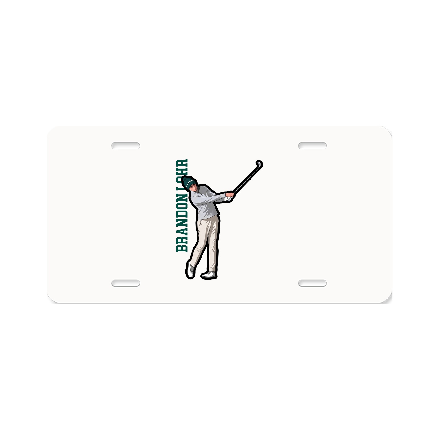 License Plate — Name Vertical in Classic