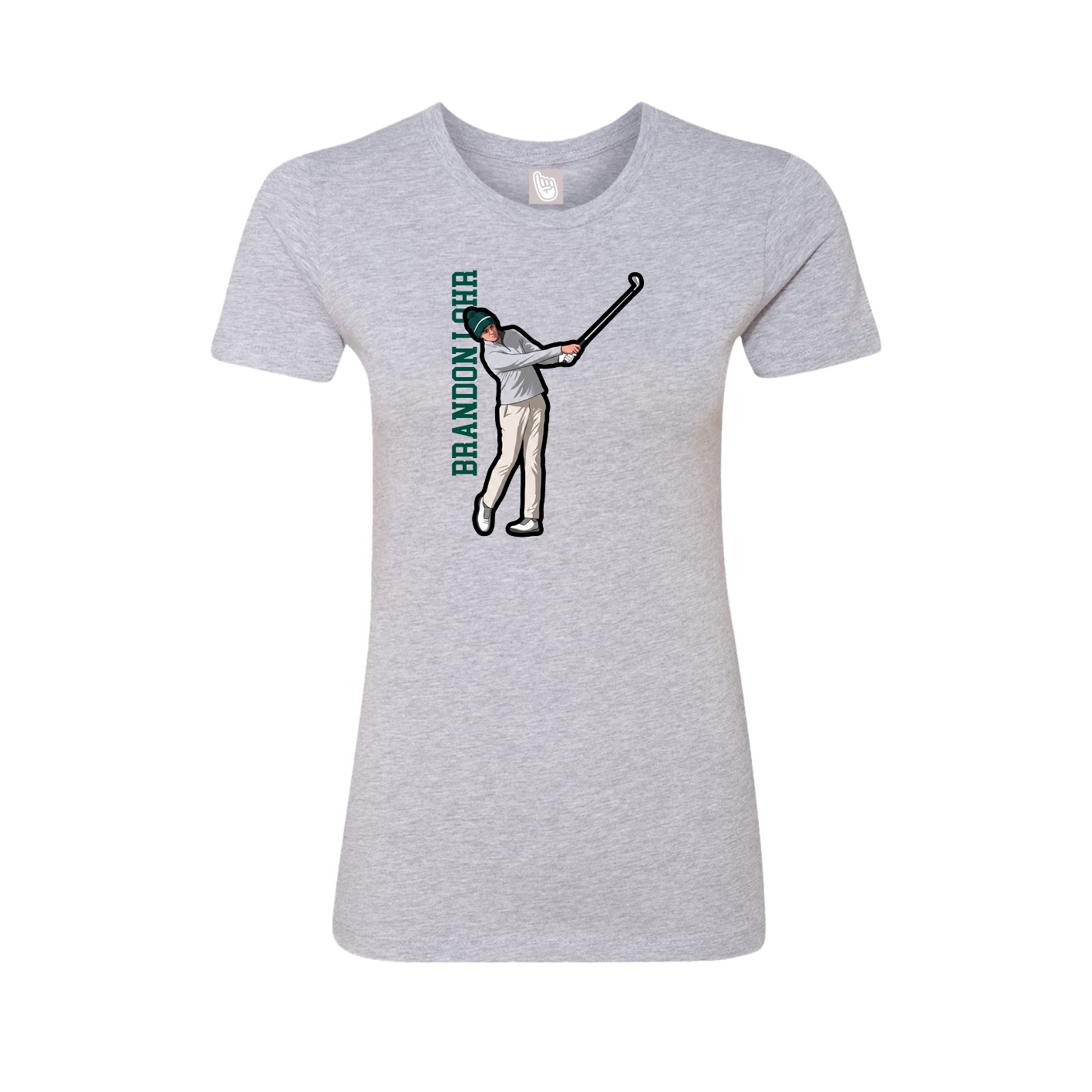 Fitted Women's Tee — Name Vertical in Grey