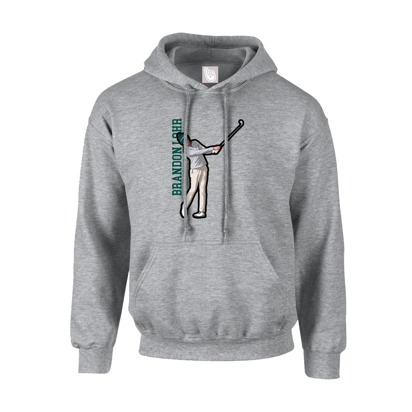 Youth Hoodie — Name Vertical in Grey