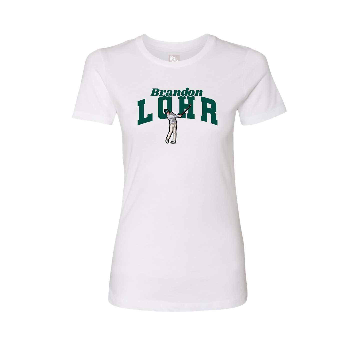 Fitted Women's Tee — Signature Arch in White
