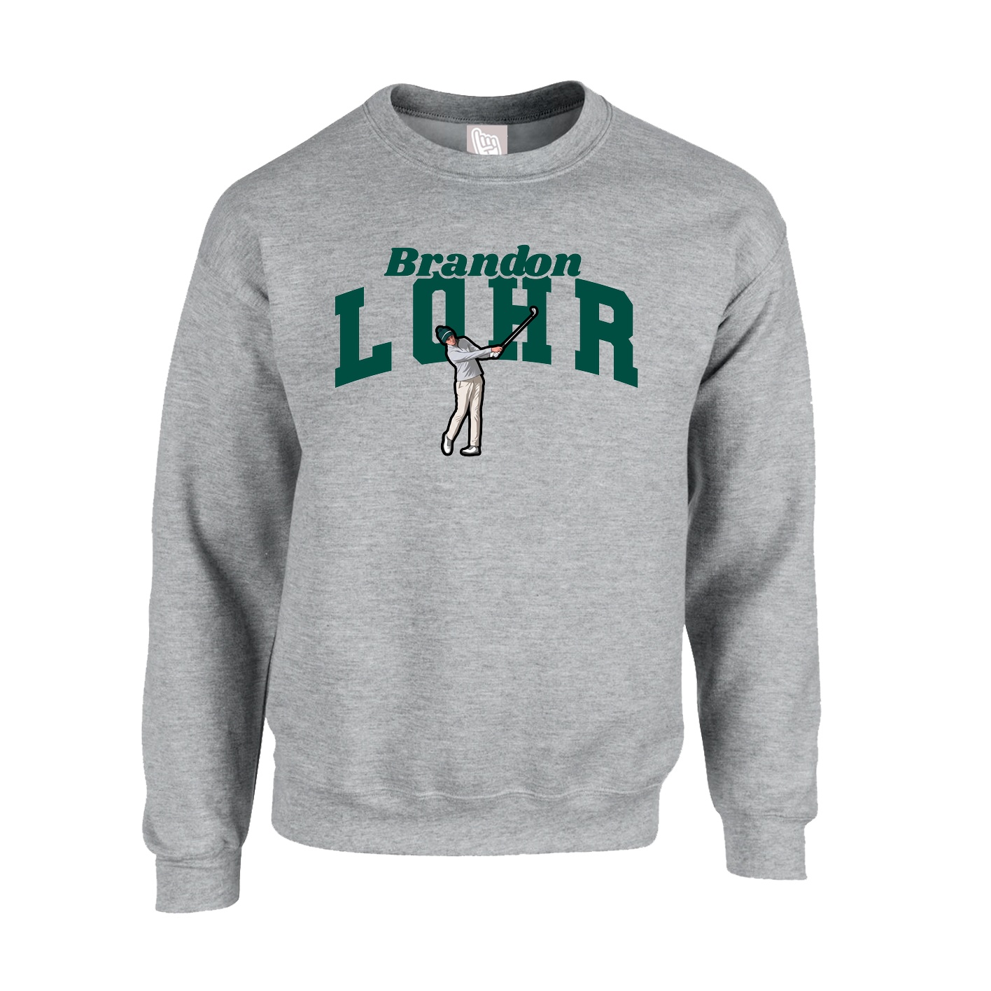 Fleece Crew — Signature Arch in Grey