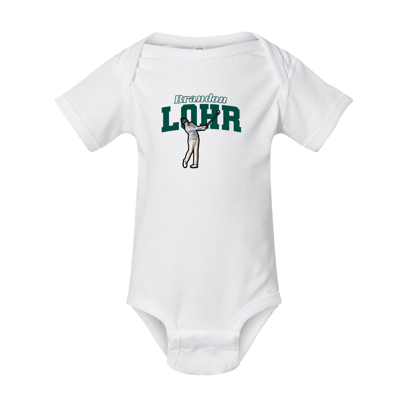 Baby Onesie — Name Arch in White