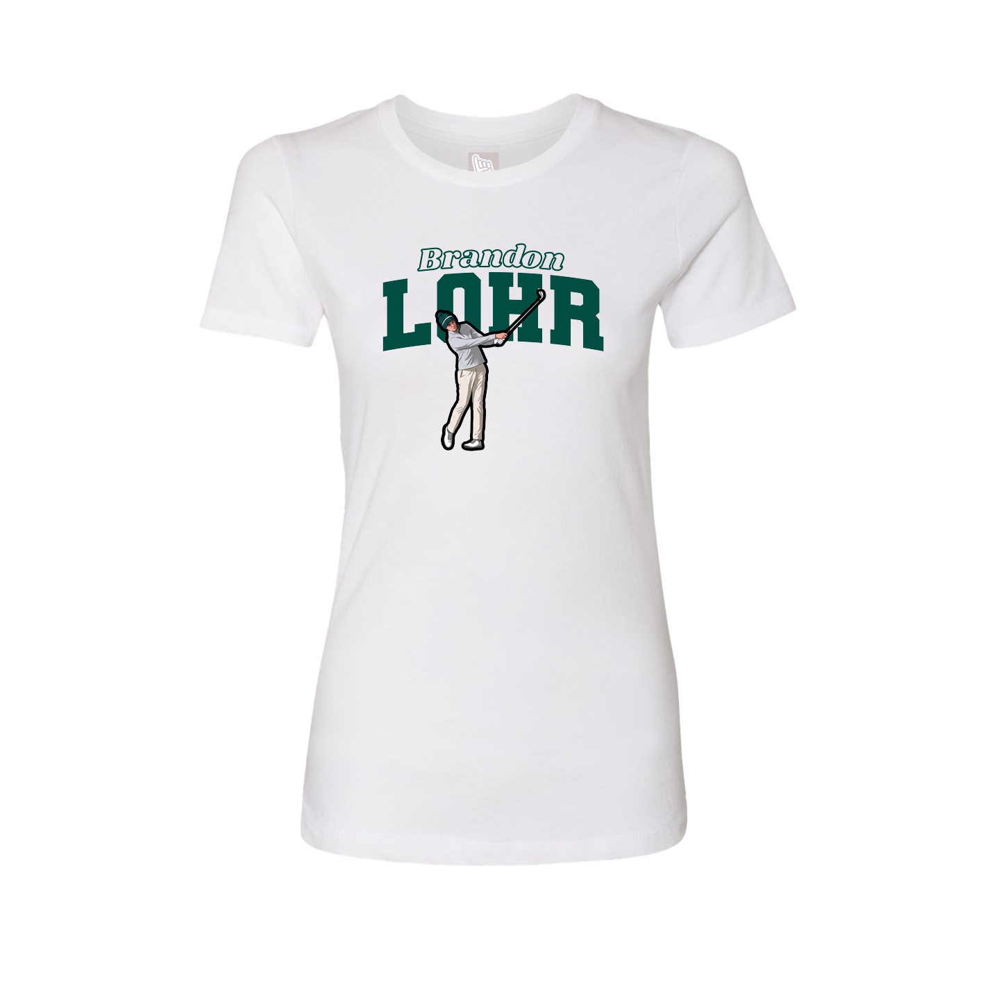 Fitted Women's Tee — Name Arch in White