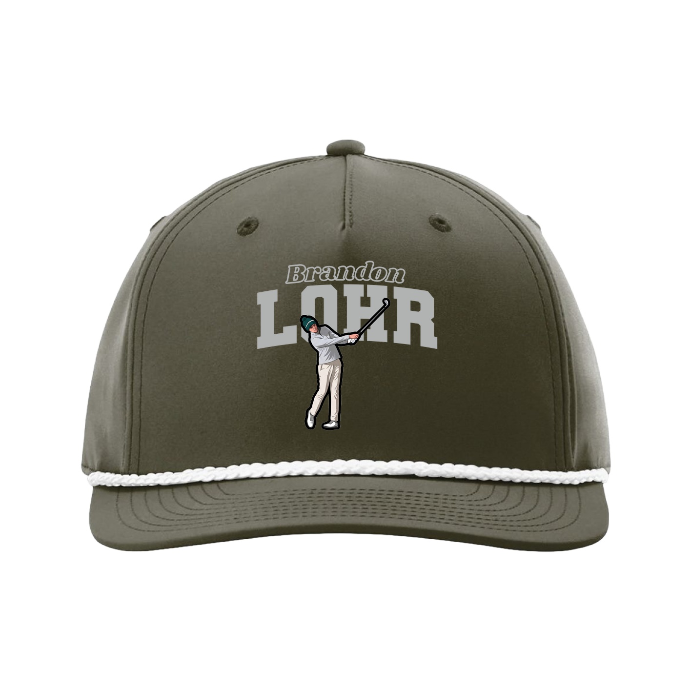 Five-Panel Classic Rope Cap — Name Arch in Green