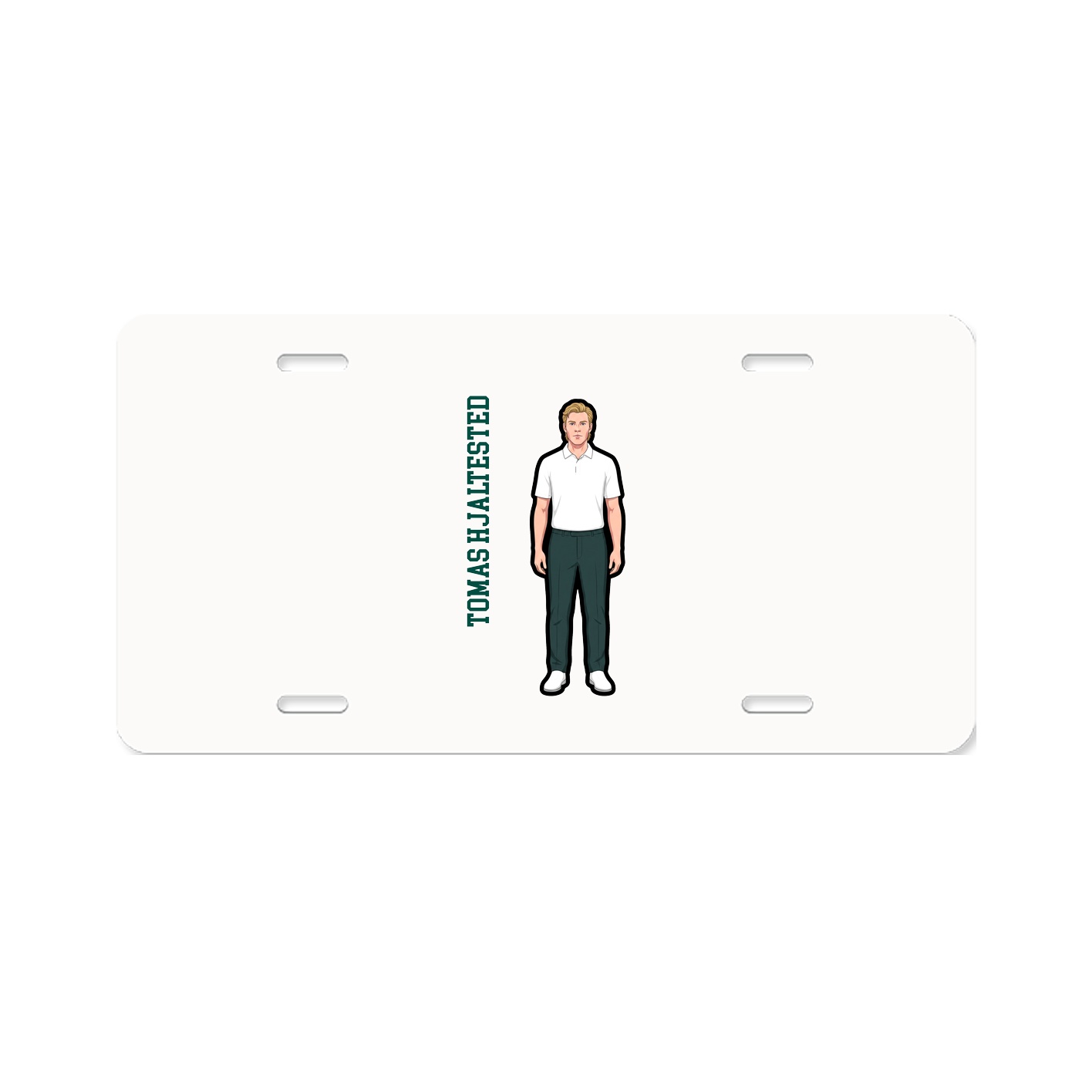 License Plate — Name Vertical in Classic