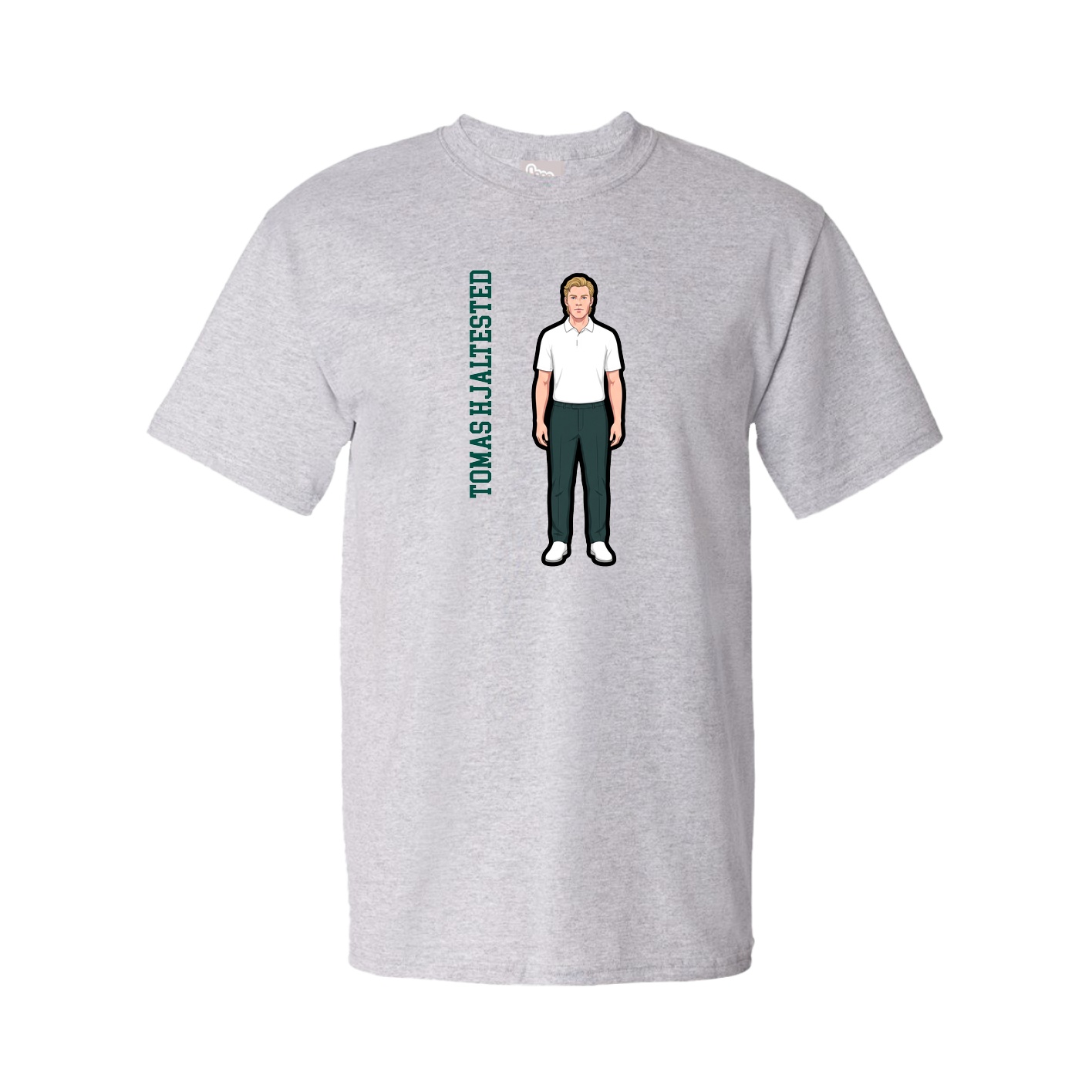 Youth Tee — Name Vertical in Grey