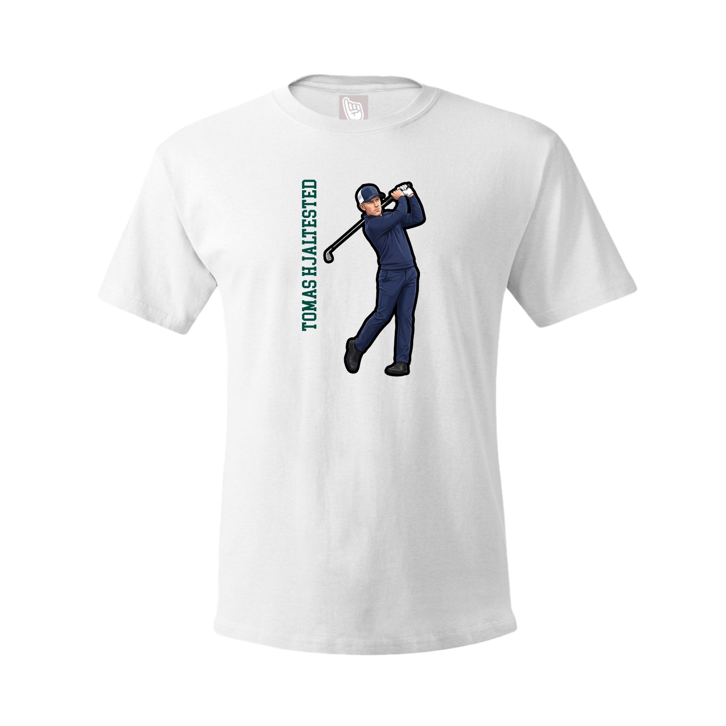 Tee — Name Vertical in White