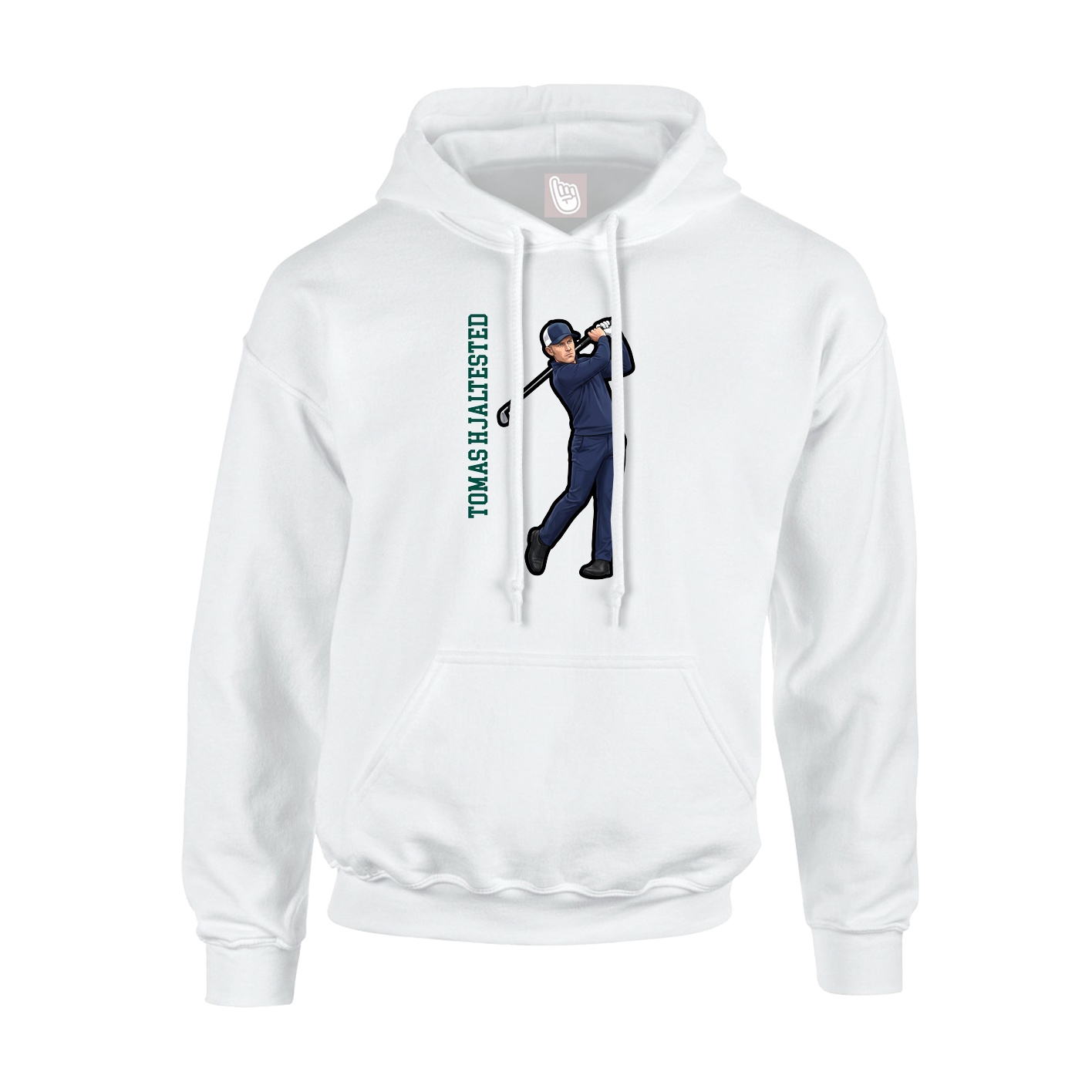 Youth Hoodie — Name Vertical in White