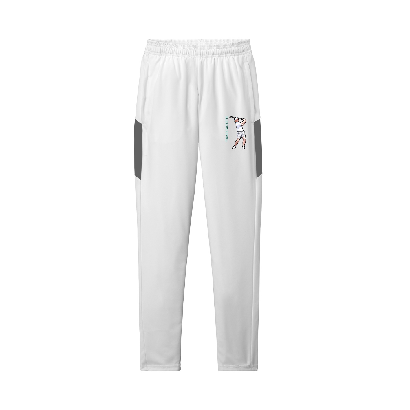 Team Travel Pant — Name Vertical in White/Grey