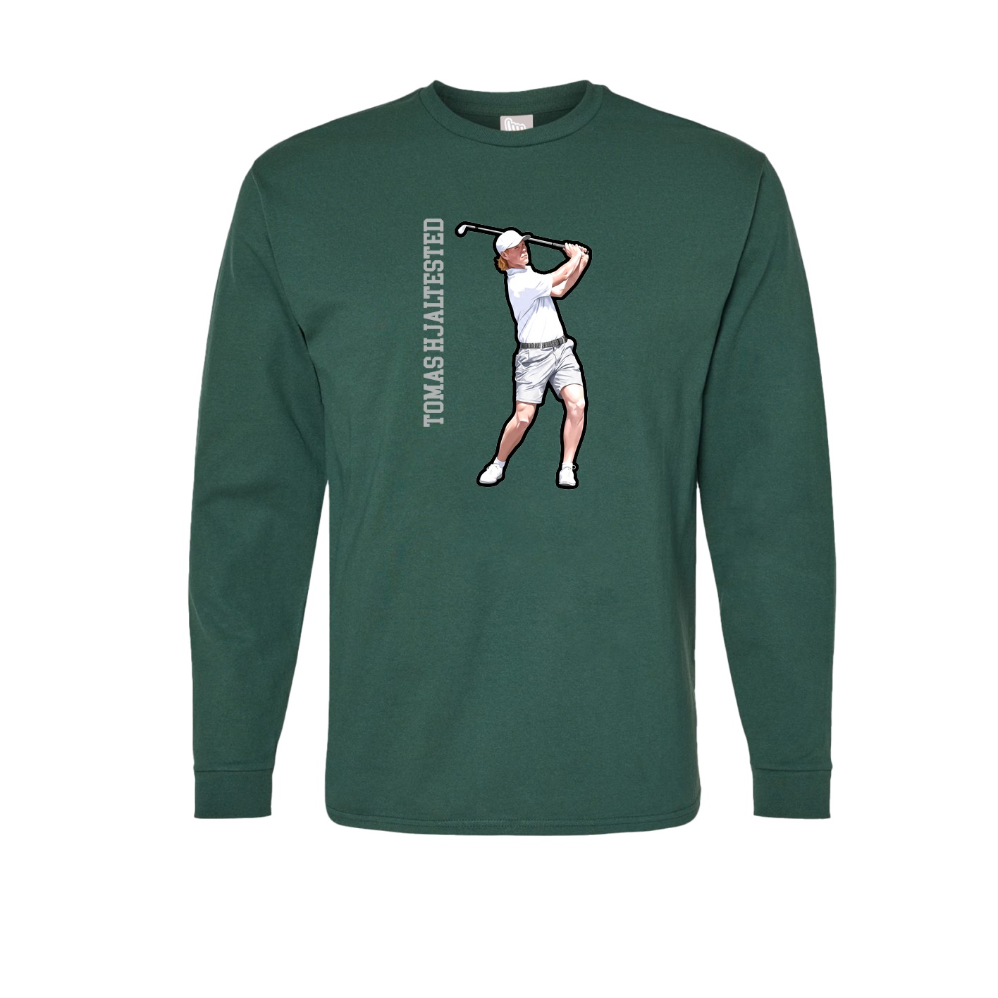 Long Sleeve Tee — Name Vertical in Green