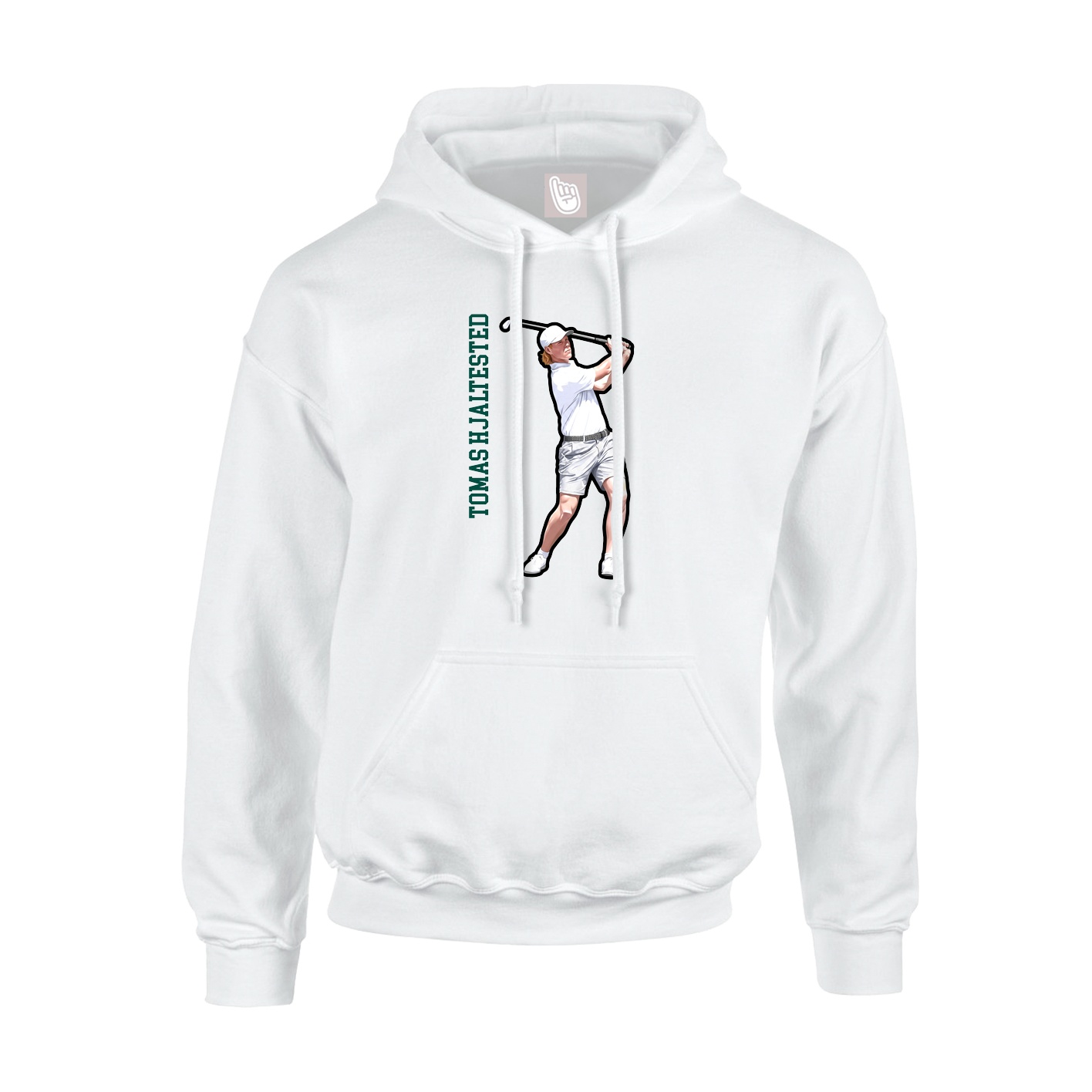 Youth Hoodie — Name Vertical in White