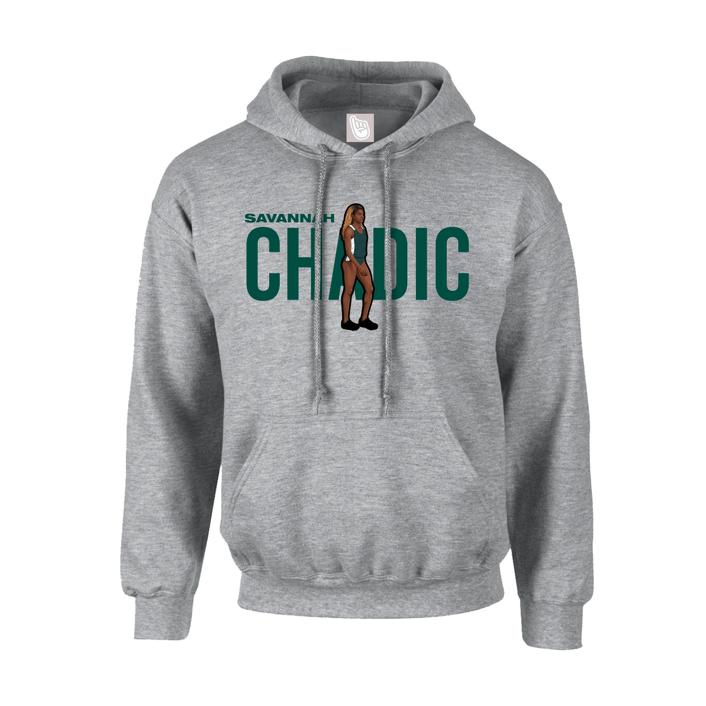 Hoodie — Player Name in Grey