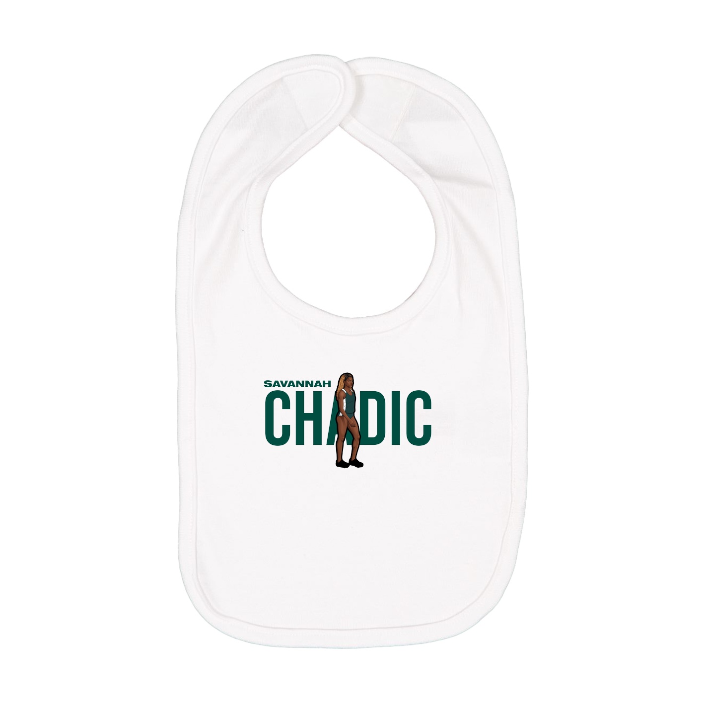 Infant Bib — Player Name in White