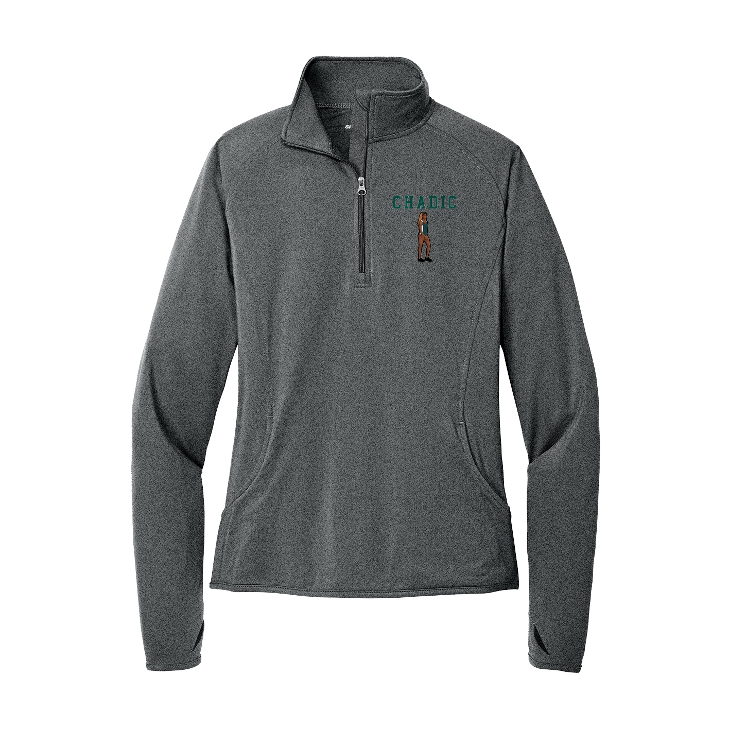 Women's Q-Zip Pullover — Shirsey in Grey