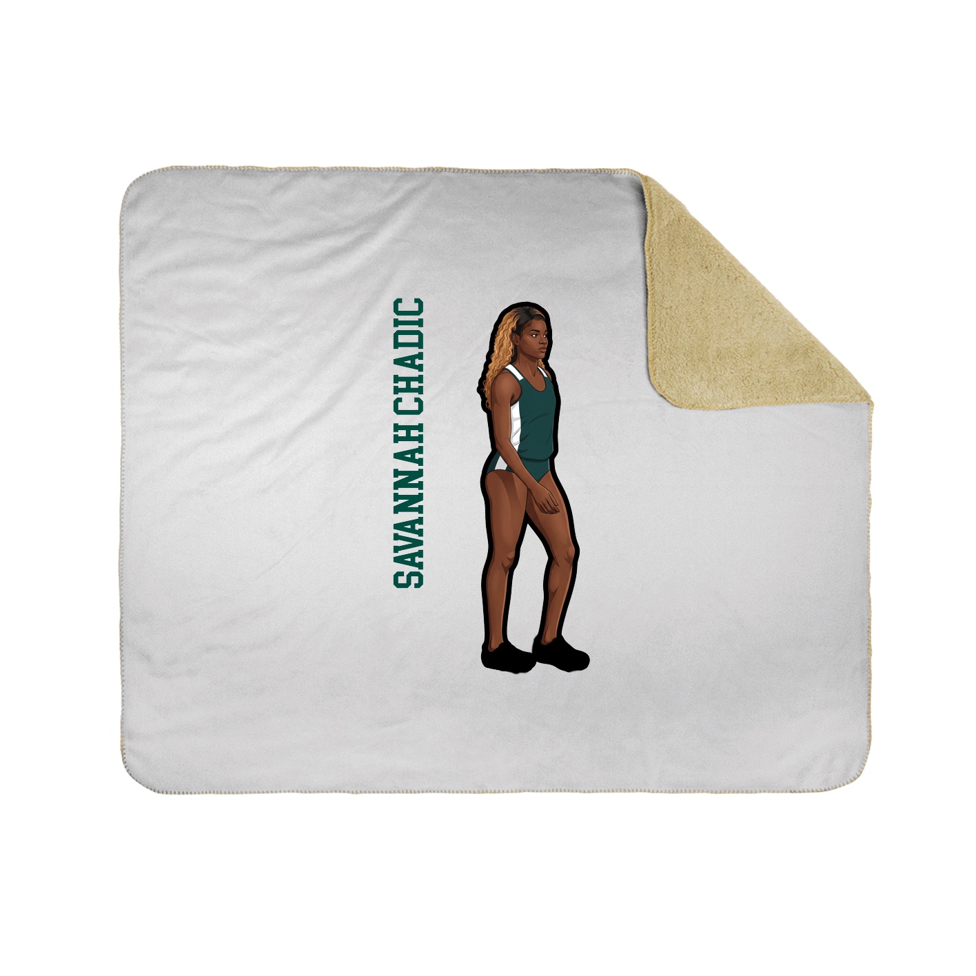 Throw Blanket — Name Vertical in White