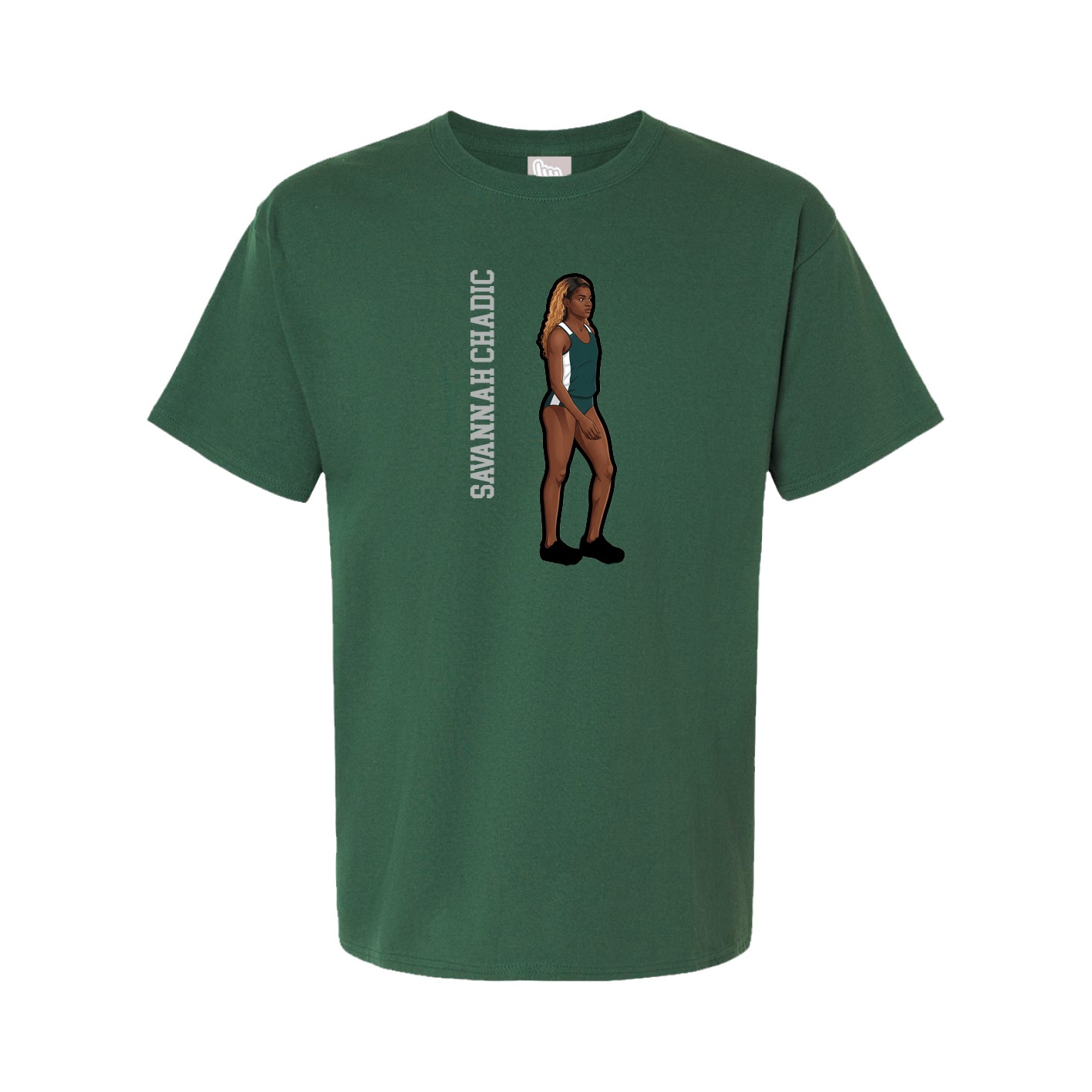 Tee — Name Vertical in Green