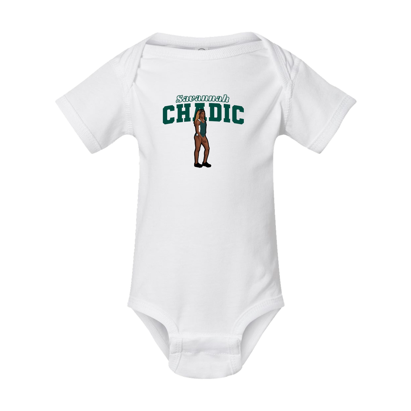 Baby Onesie — Name Arch in White
