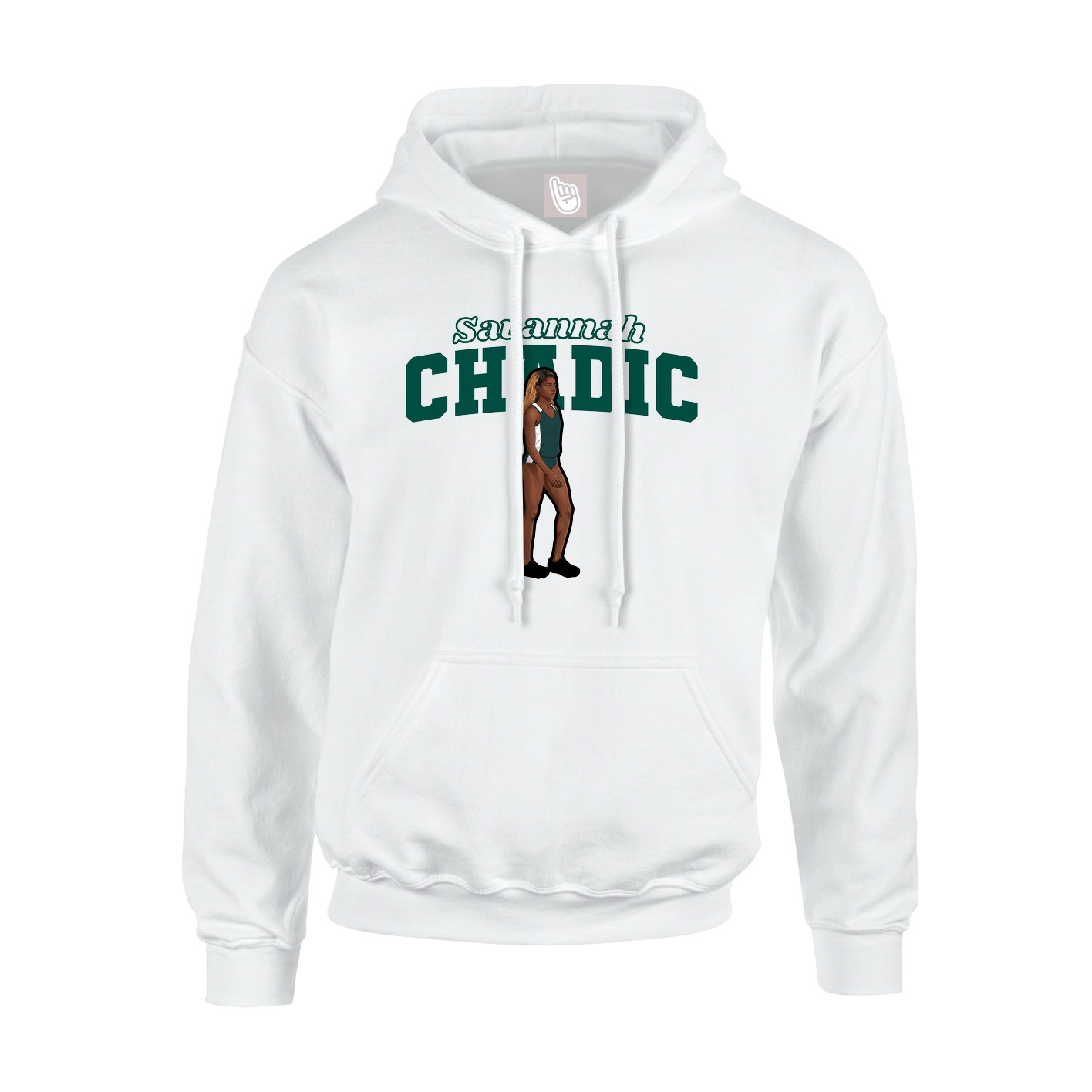 Hoodie — Name Arch in White