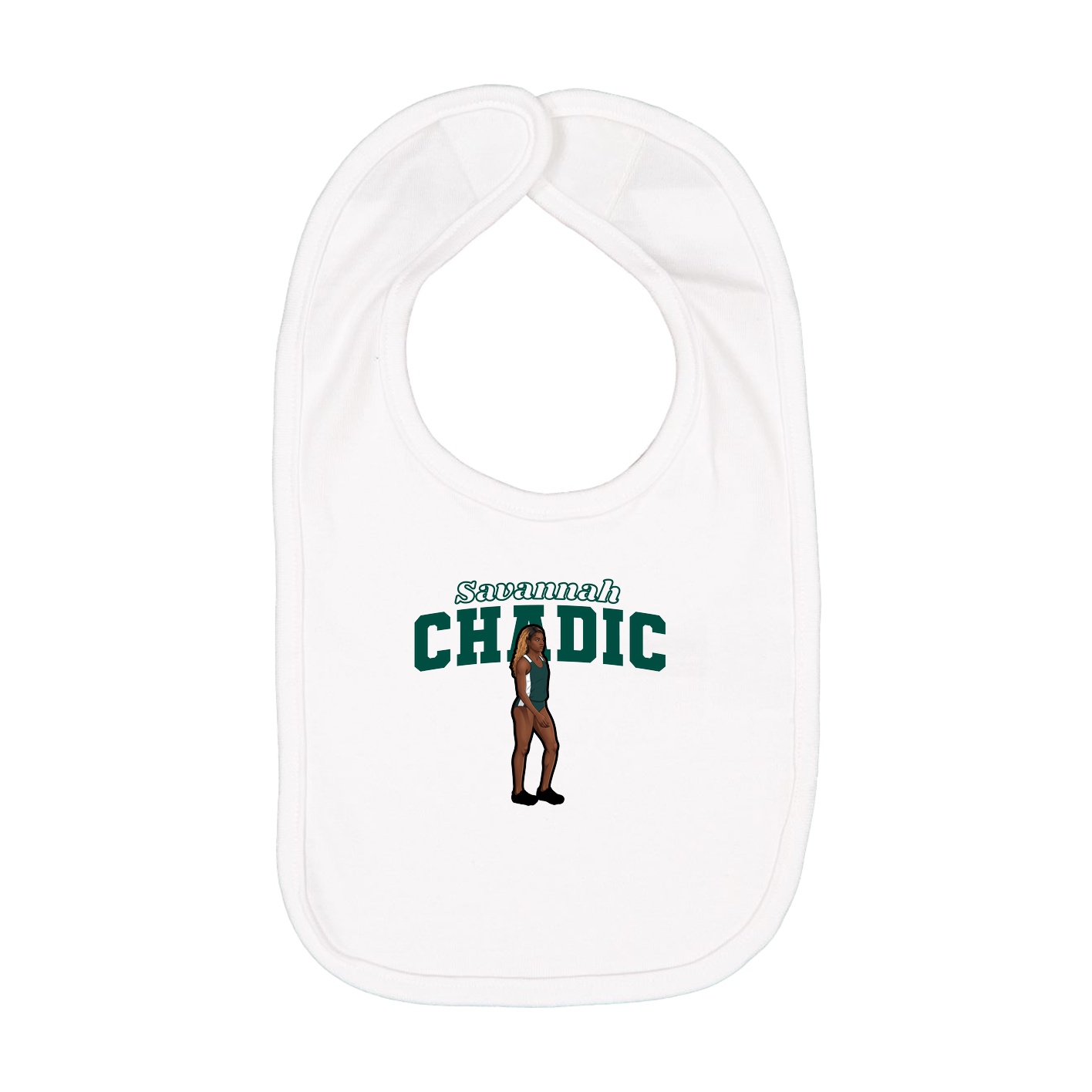 Infant Bib — Name Arch in White