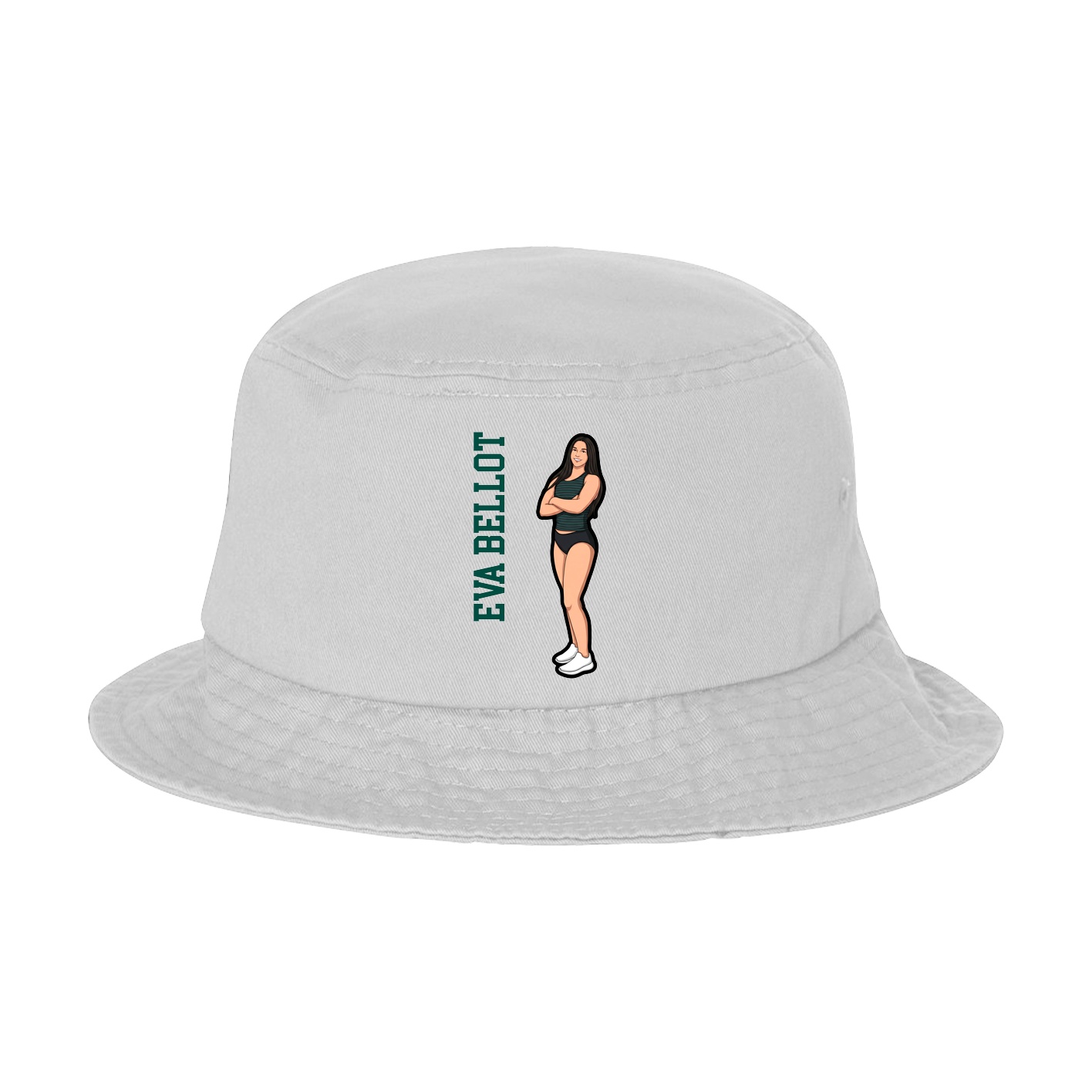 Bucket Cap — Name Vertical in White