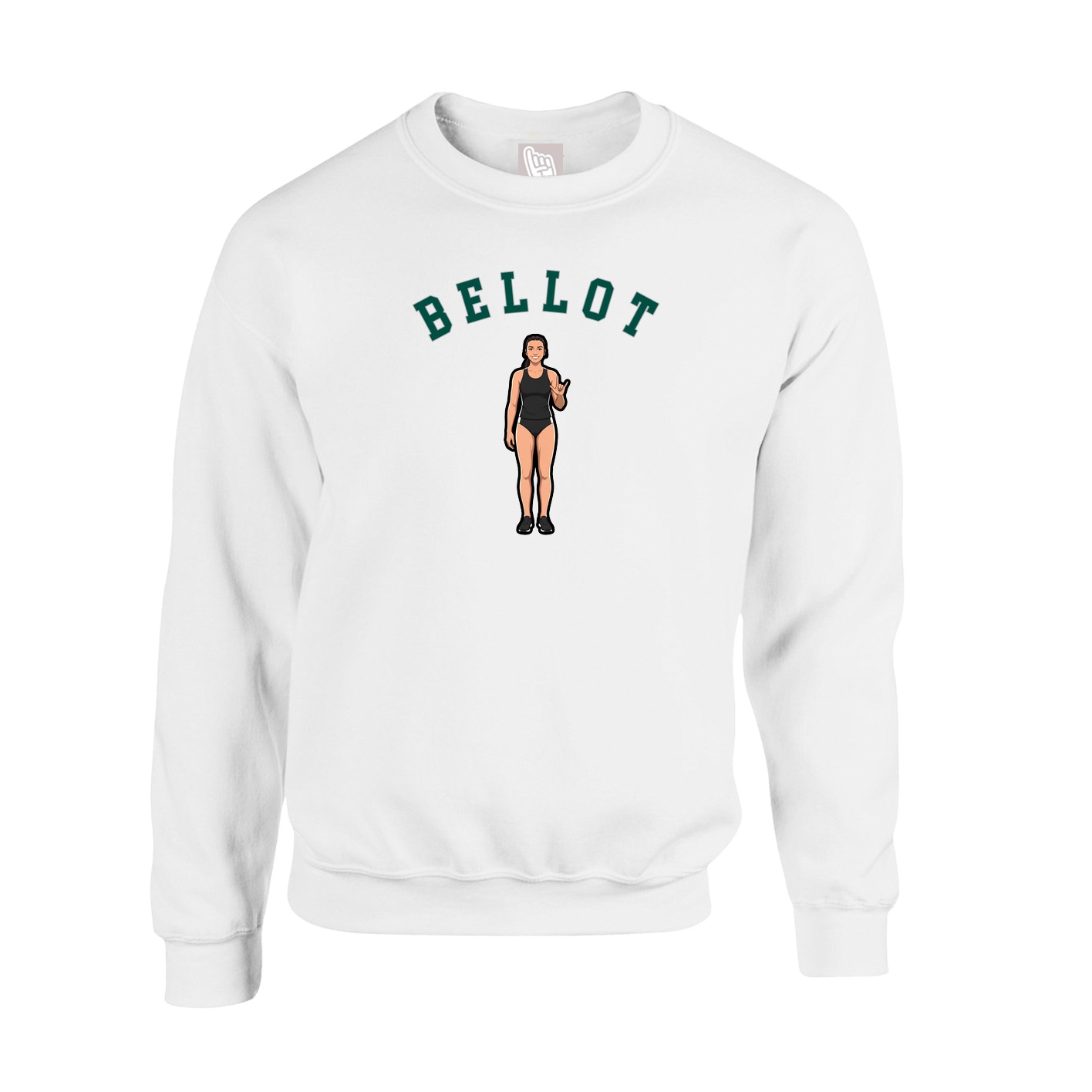 Fleece Crew — Shirsey Arch in White
