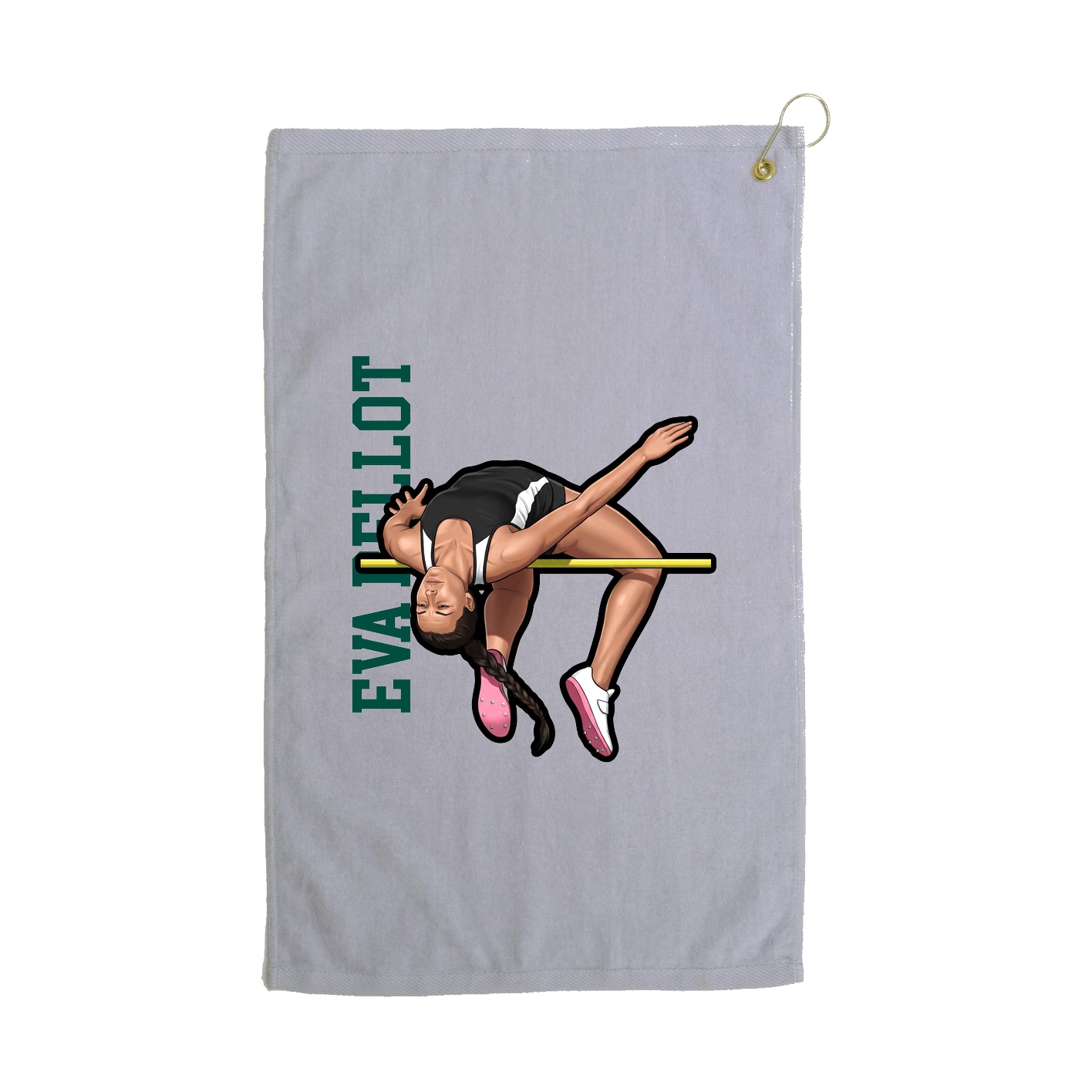 Golf Towel — Name Vertical in Grey