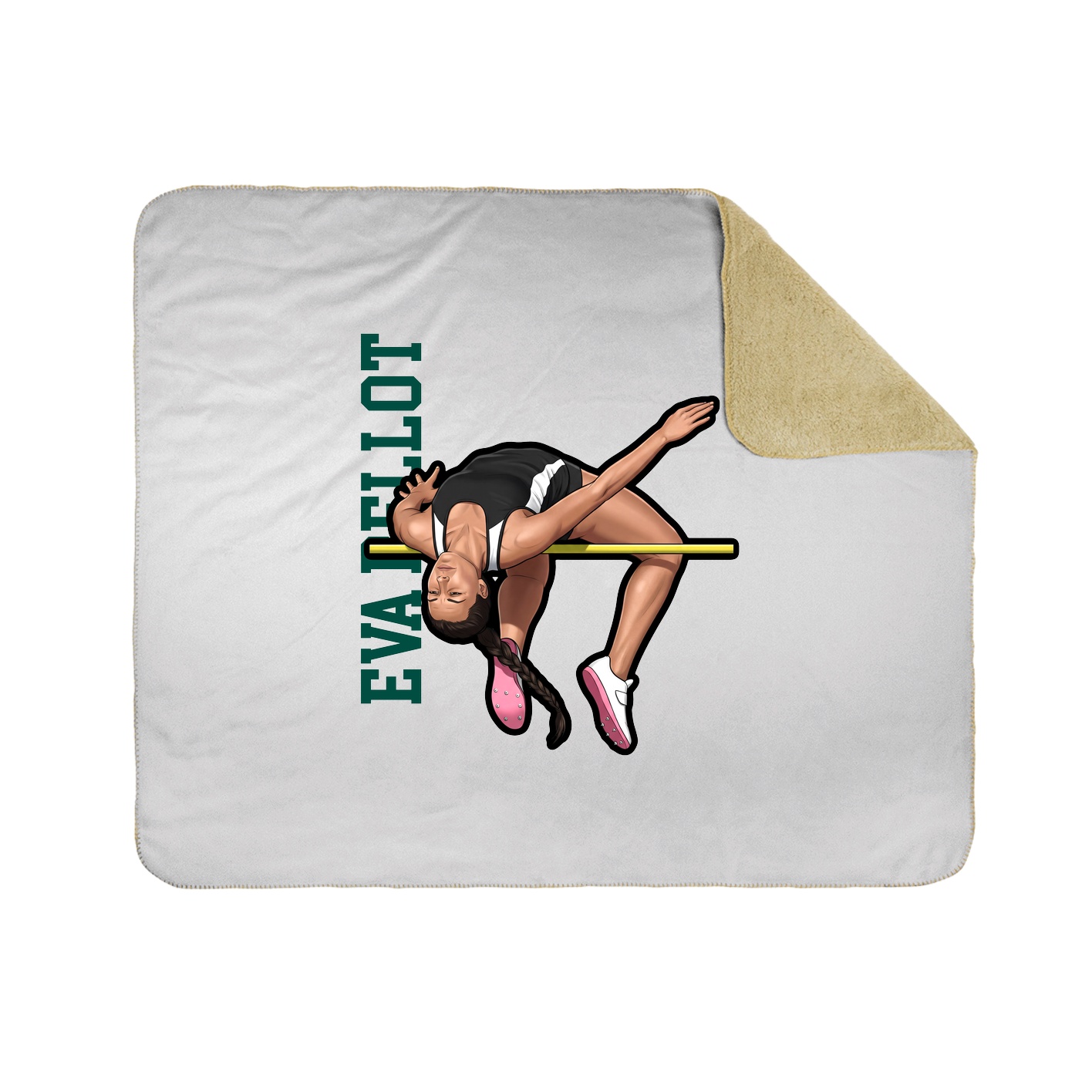 Throw Blanket — Name Vertical in White