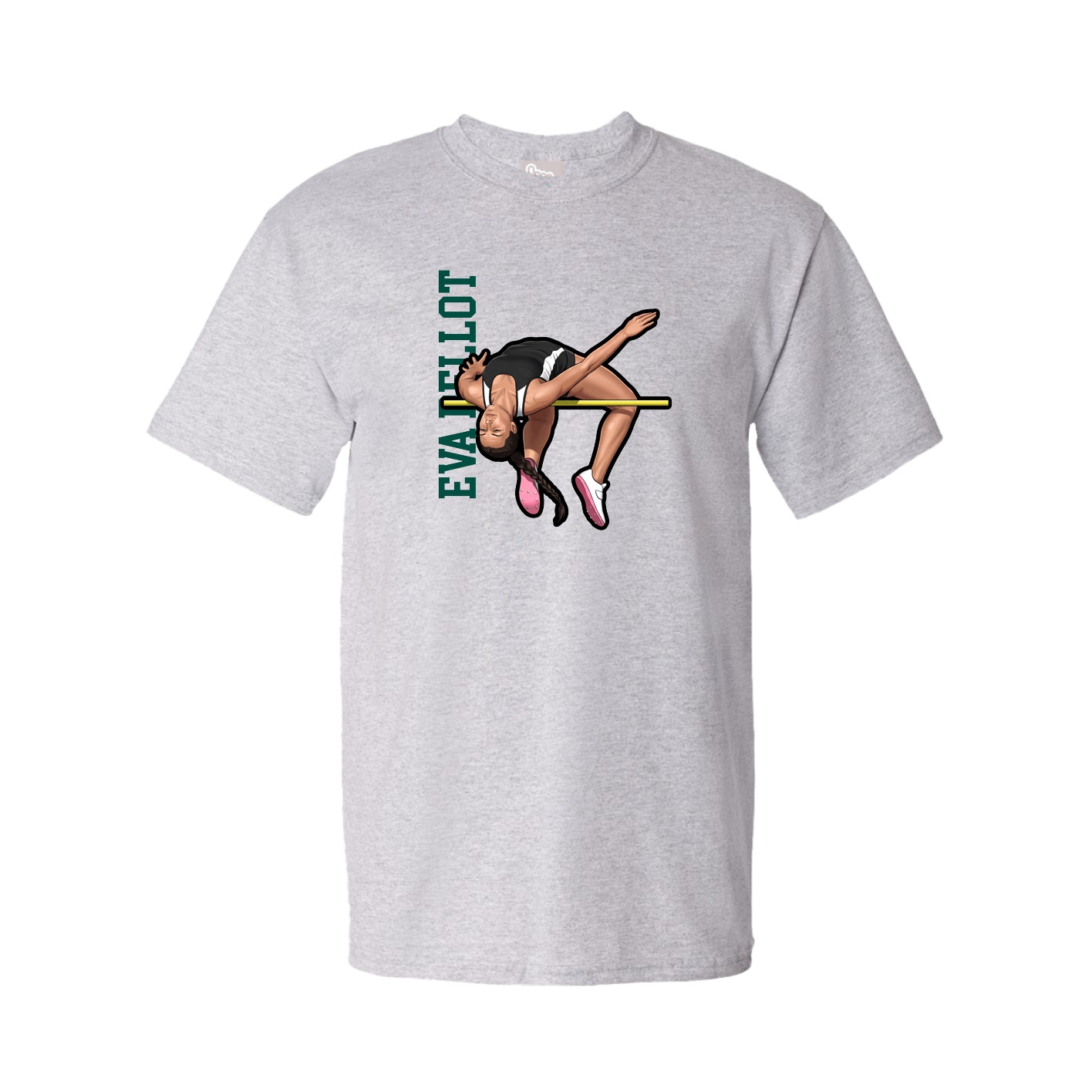 Tee — Name Vertical in Grey