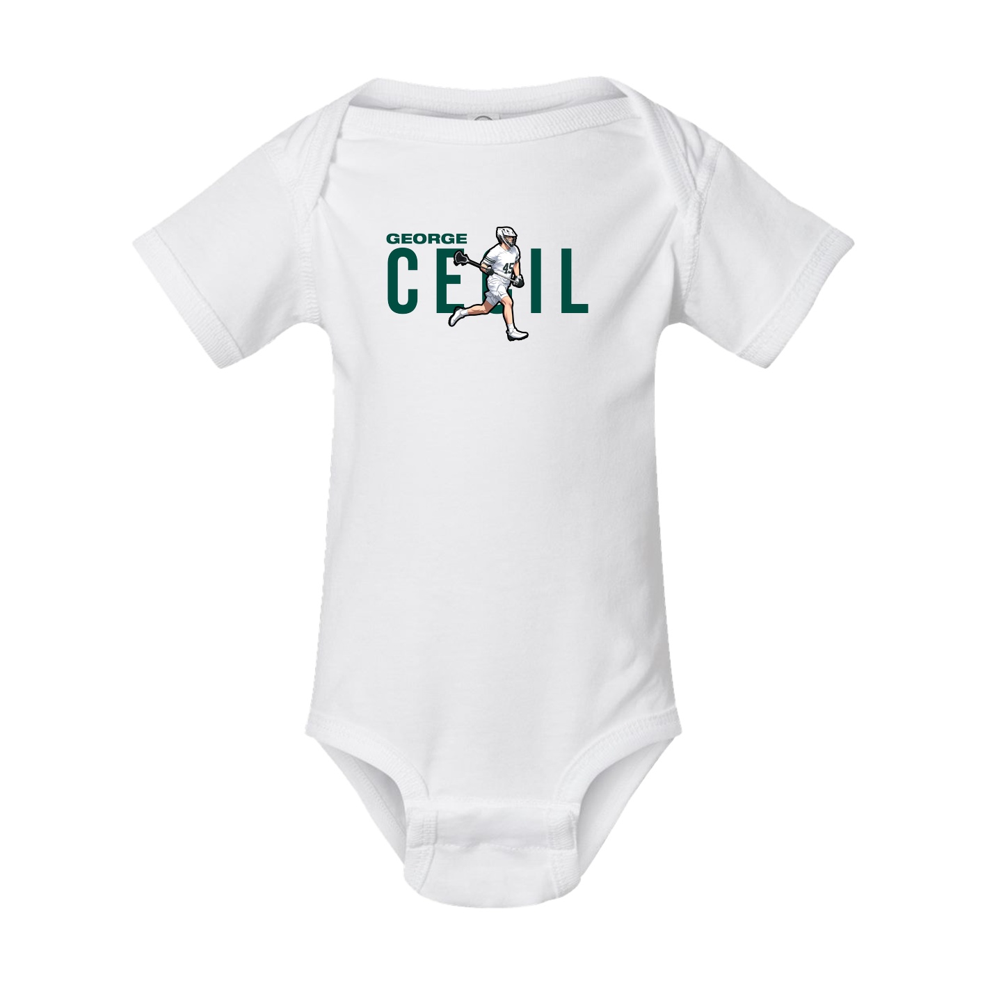 Baby Onesie — Player Name in White