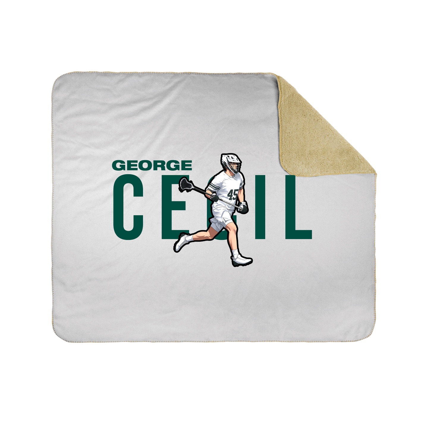 Throw Blanket — Player Name in White