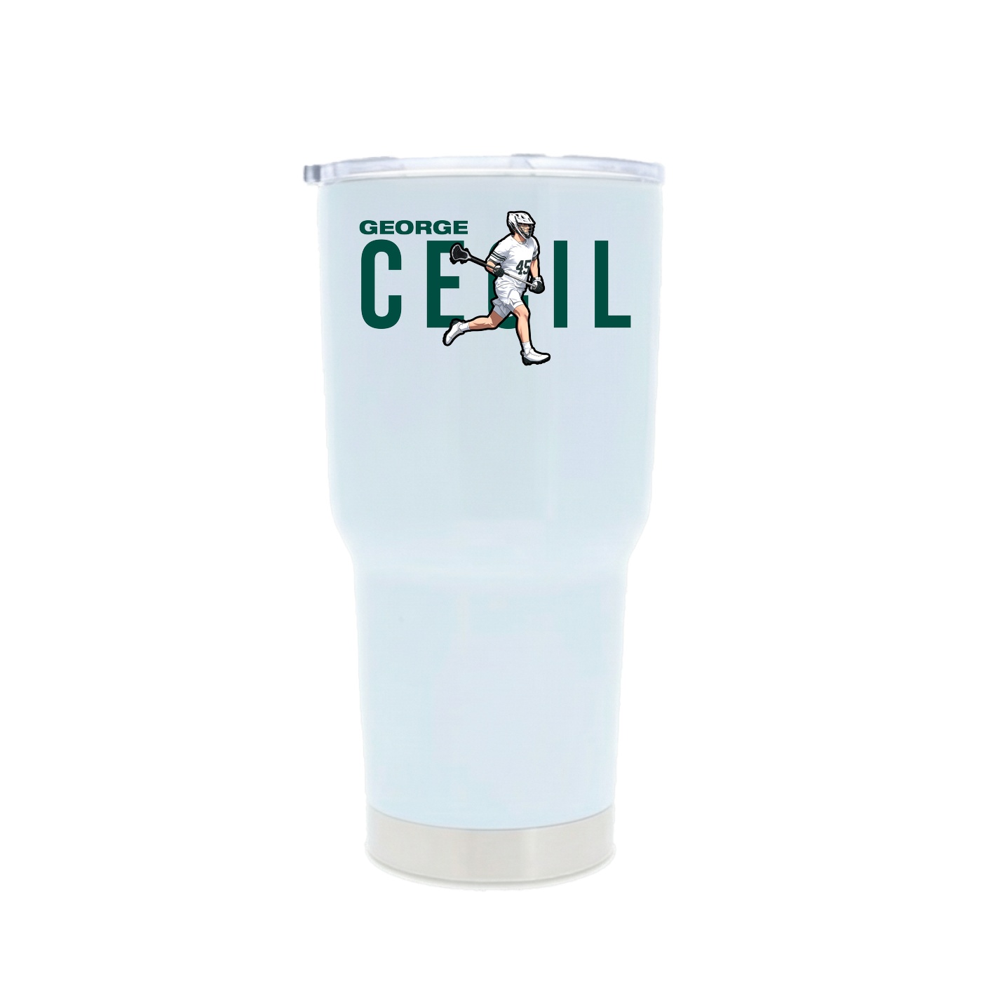 30oz Stainless Steel Tumbler — Player Name in White